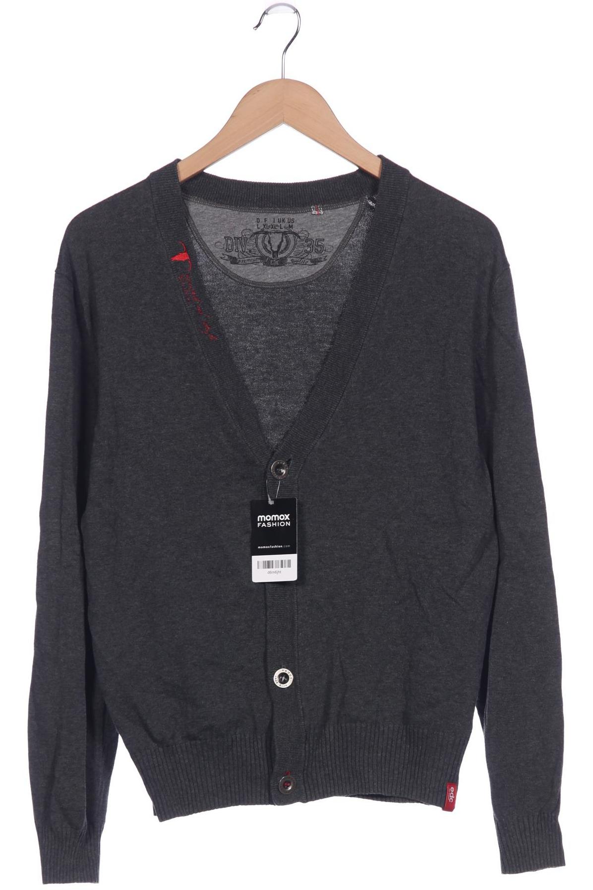 

edc by Esprit Herren Strickjacke, grau, Gr. 52