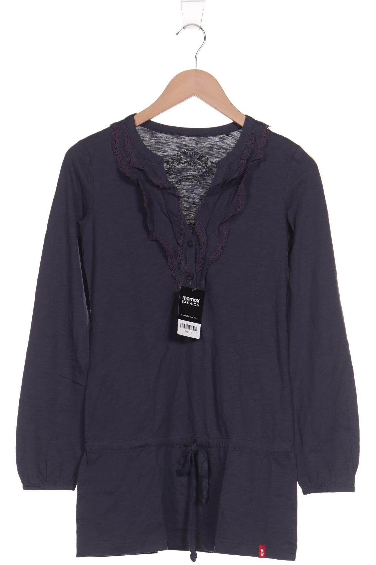 

edc by Esprit Damen Langarmshirt, marineblau, Gr. 34