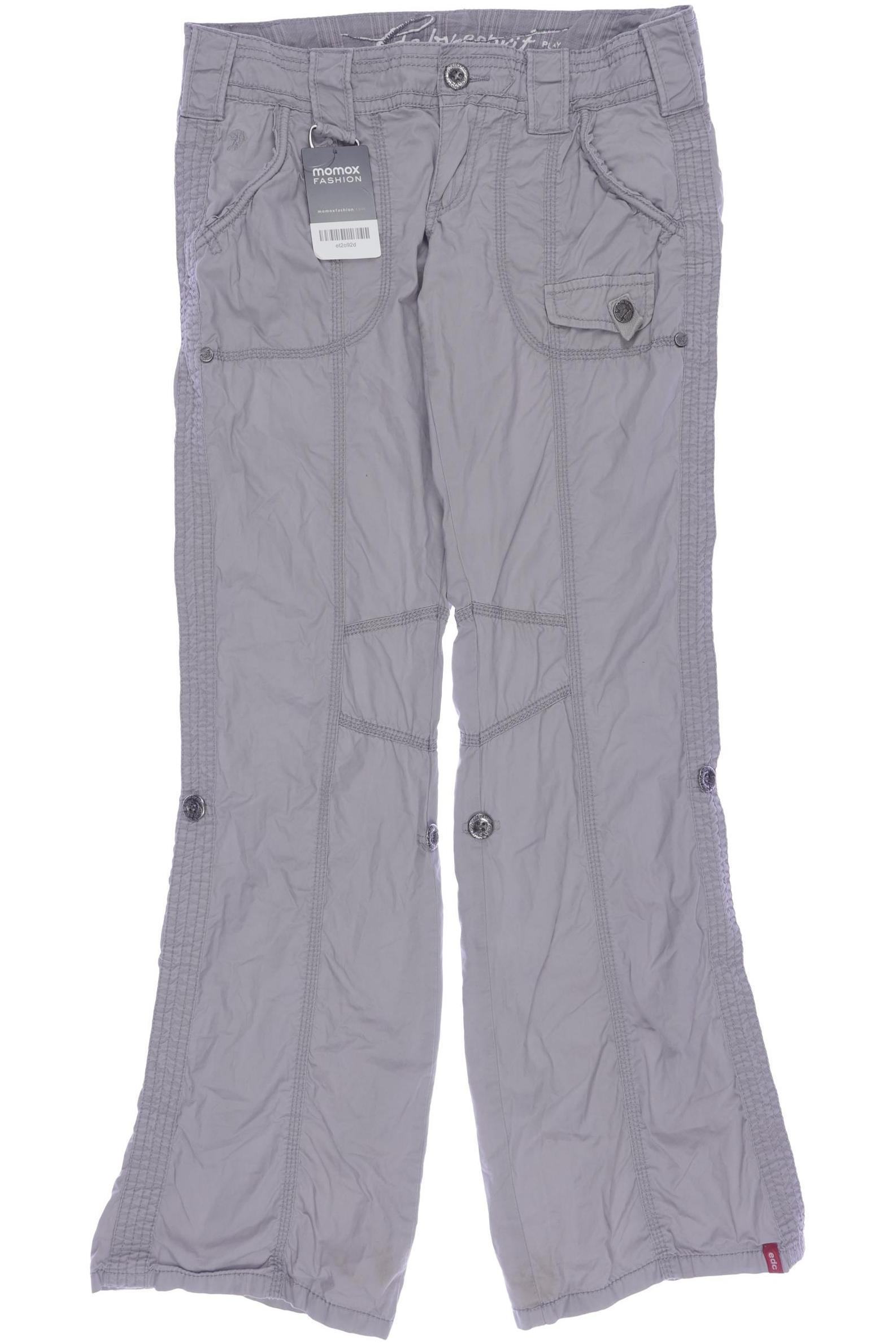 

edc by Esprit Damen Stoffhose, grau, Gr. 34