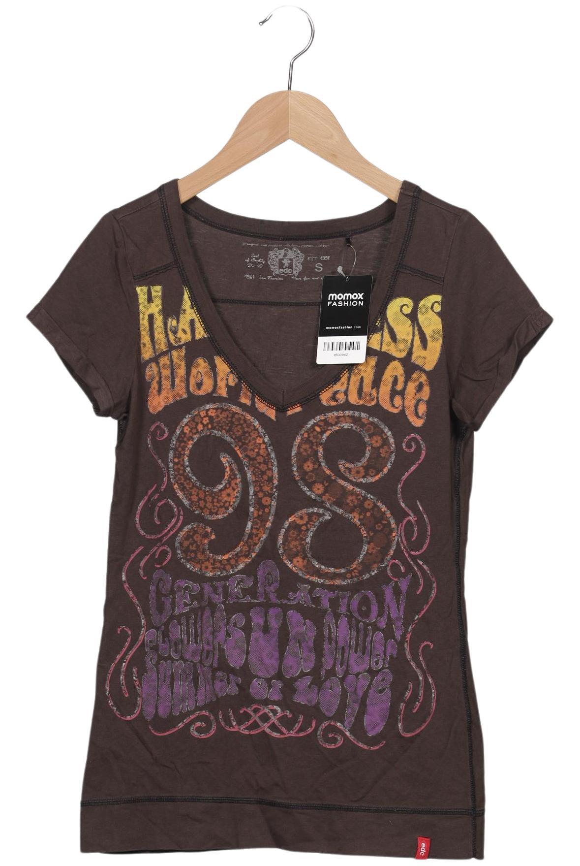 

edc by Esprit Damen T-Shirt, braun, Gr. 36