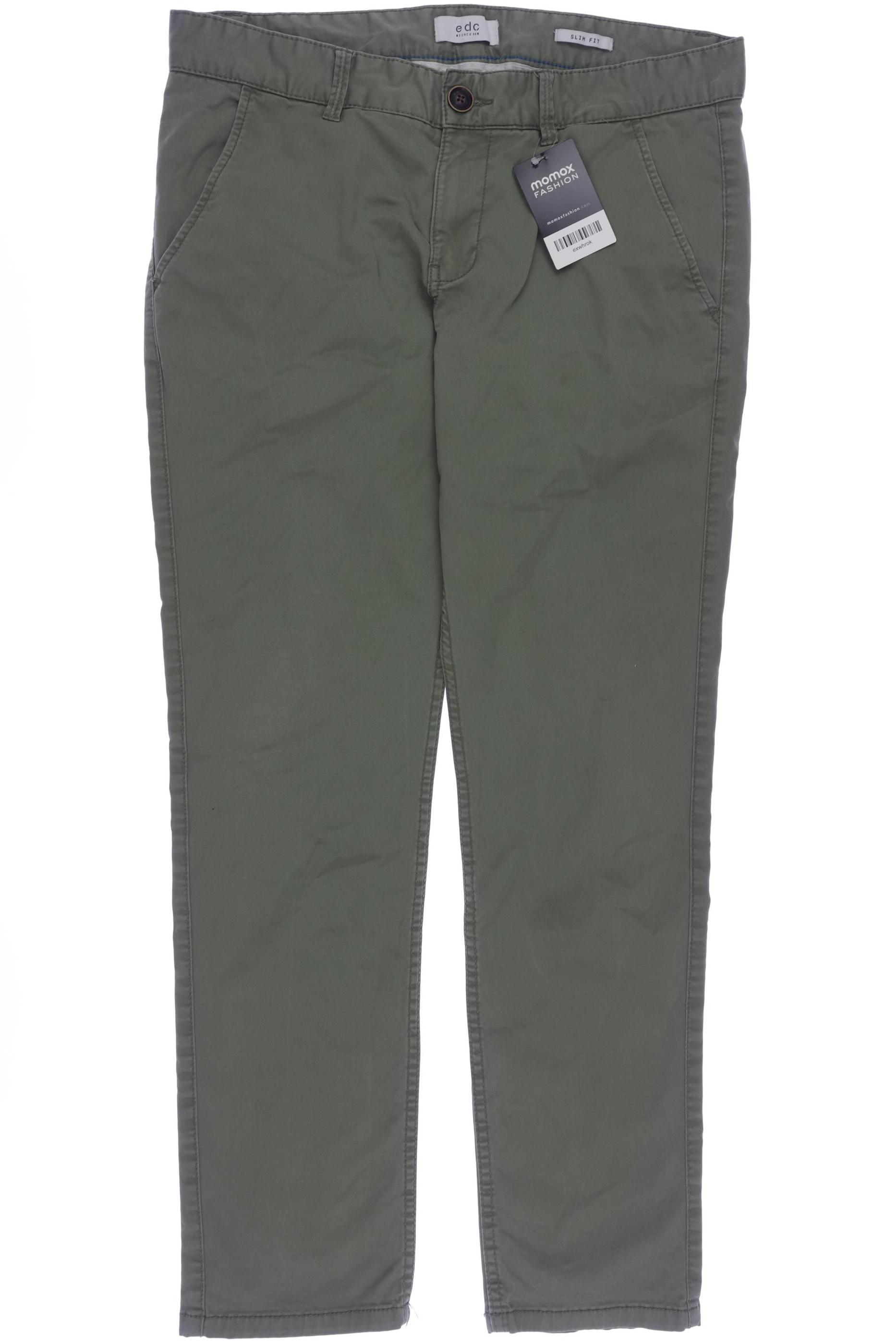 

edc by Esprit Herren Stoffhose, grün, Gr. 32