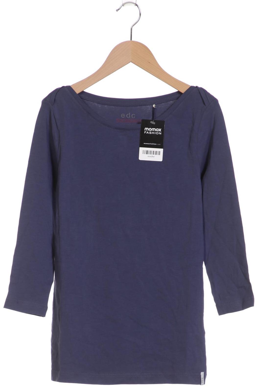 

edc by Esprit Damen Langarmshirt, blau, Gr. 34