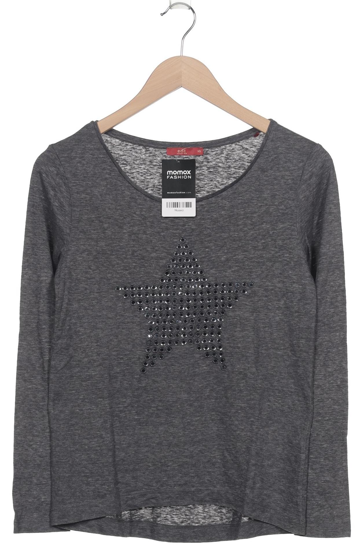 

edc by Esprit Damen Langarmshirt, grau, Gr. 34