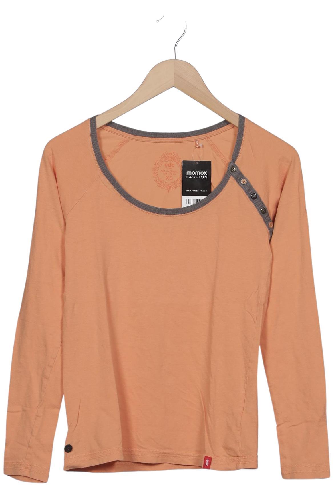 

edc by Esprit Damen Langarmshirt, orange, Gr. 34