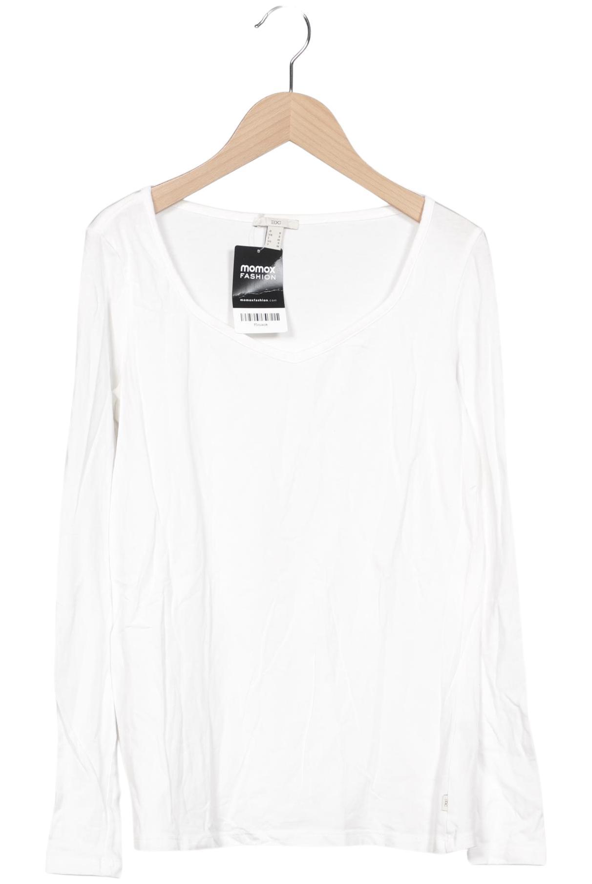 

edc by Esprit Damen Langarmshirt, weiß, Gr. 36