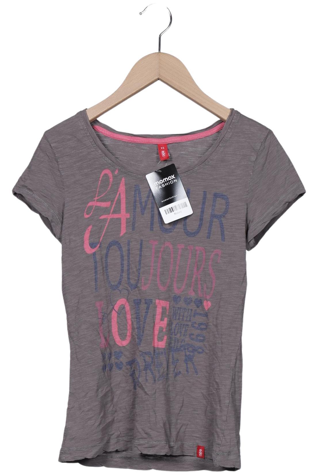 

edc by Esprit Damen T-Shirt, grau, Gr. 34