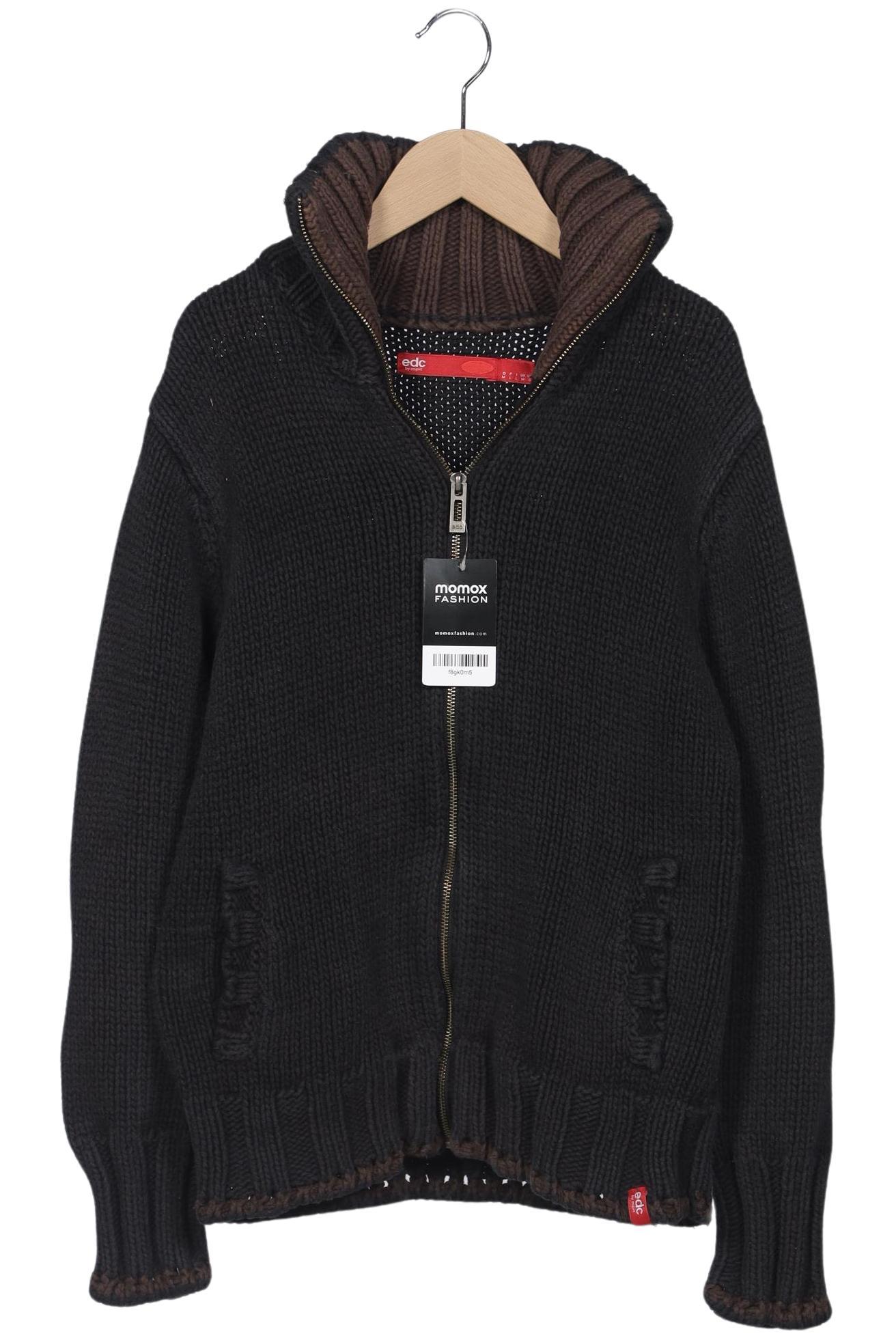 

edc by Esprit Herren Strickjacke, schwarz, Gr. 48