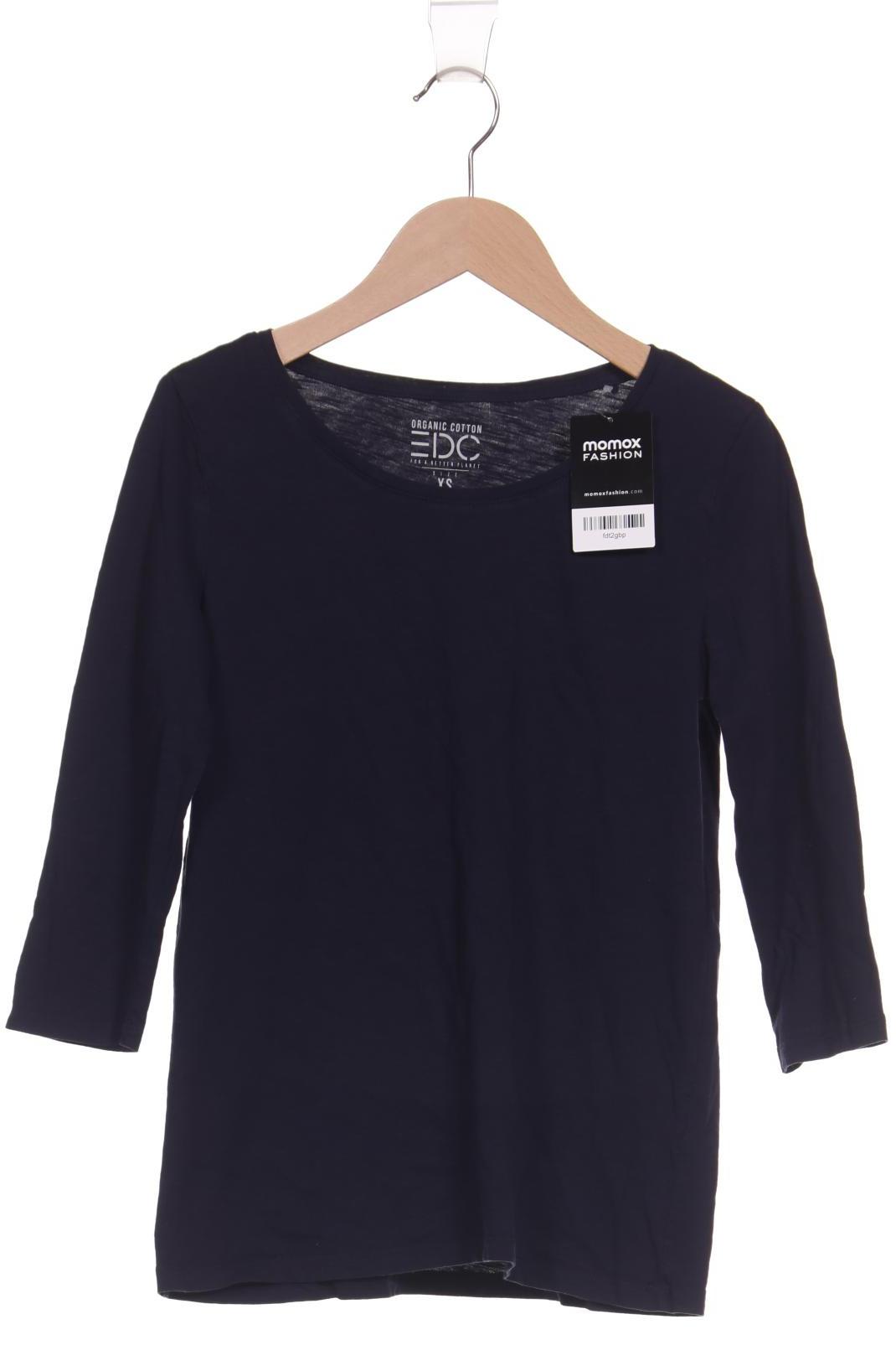 

edc by Esprit Damen Langarmshirt, marineblau, Gr. 34