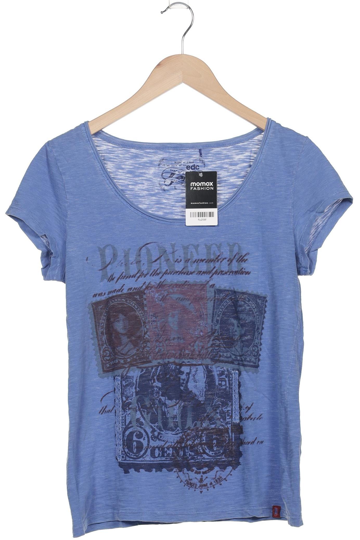 

edc by Esprit Damen T-Shirt, blau, Gr. 42