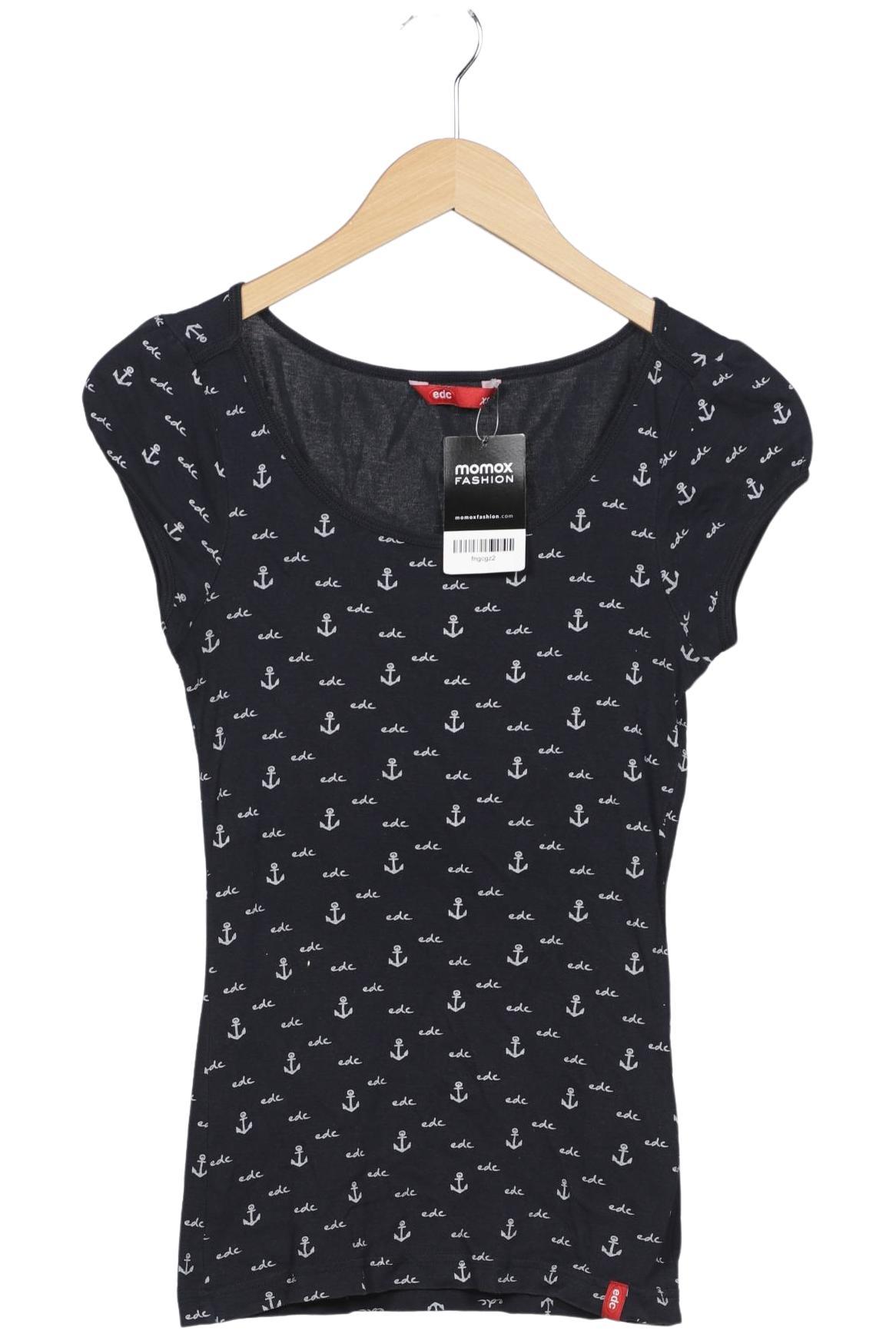 

edc by Esprit Damen T-Shirt, marineblau, Gr. 34