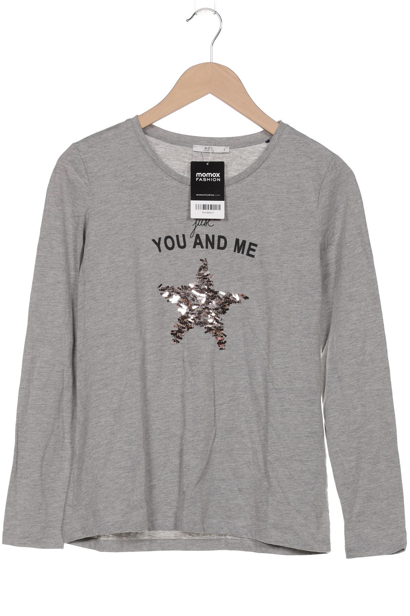 

edc by Esprit Damen Langarmshirt, grau, Gr. 36