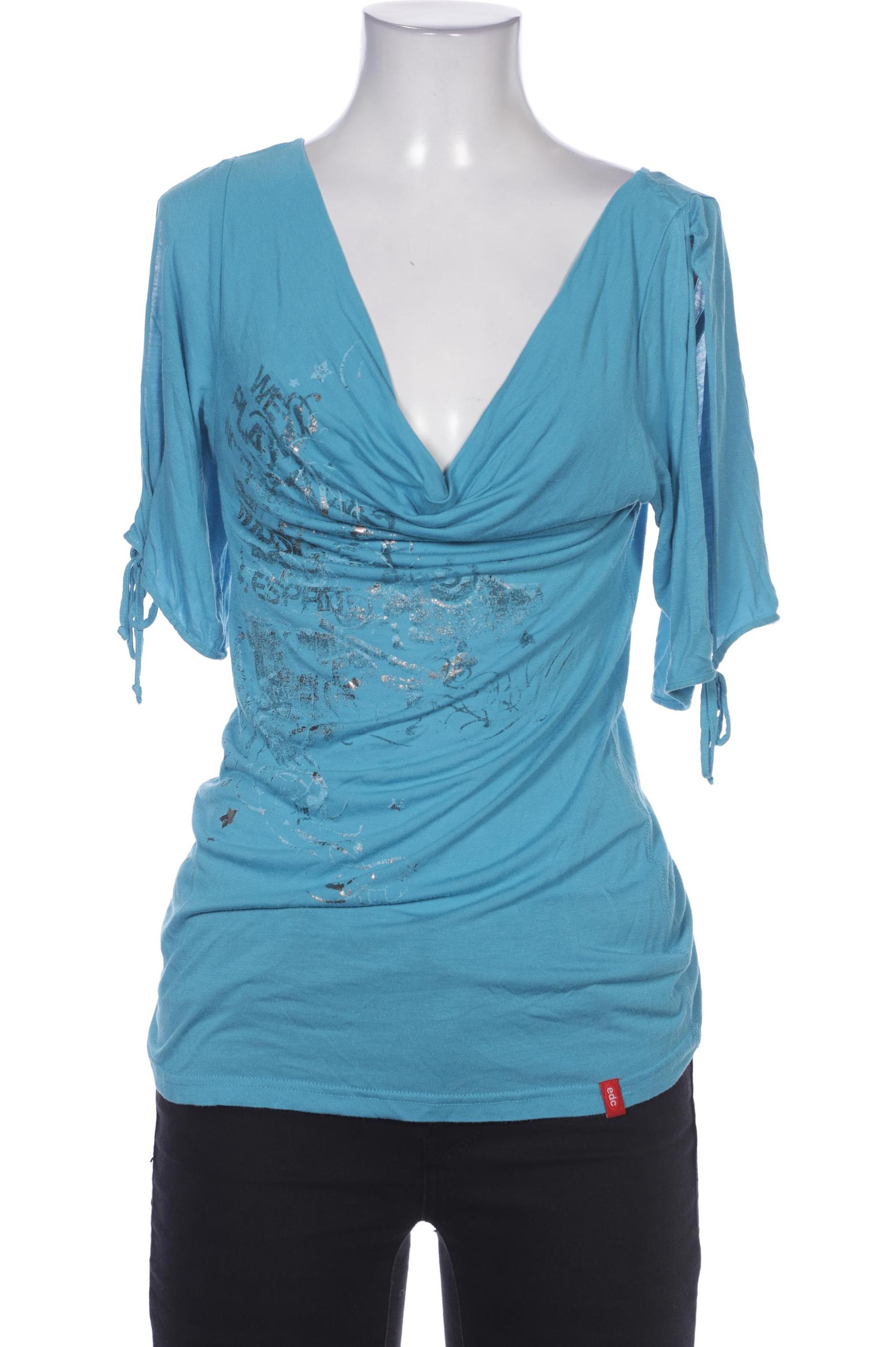 

edc by Esprit Damen T-Shirt, blau, Gr. 34