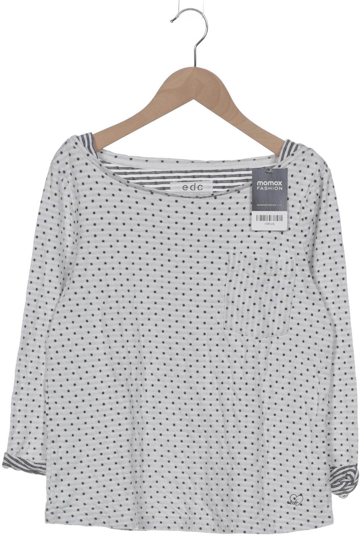 

edc by Esprit Damen Langarmshirt, weiß, Gr. 36