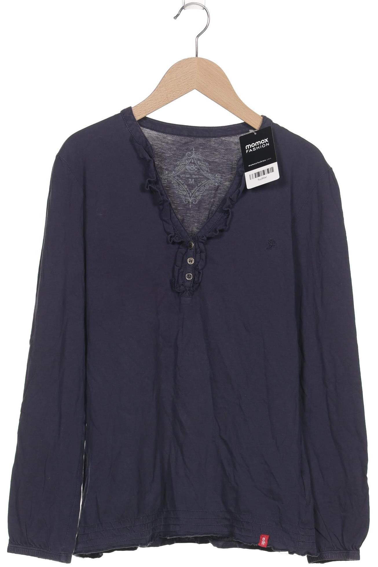 

edc by Esprit Damen Langarmshirt, marineblau, Gr. 38