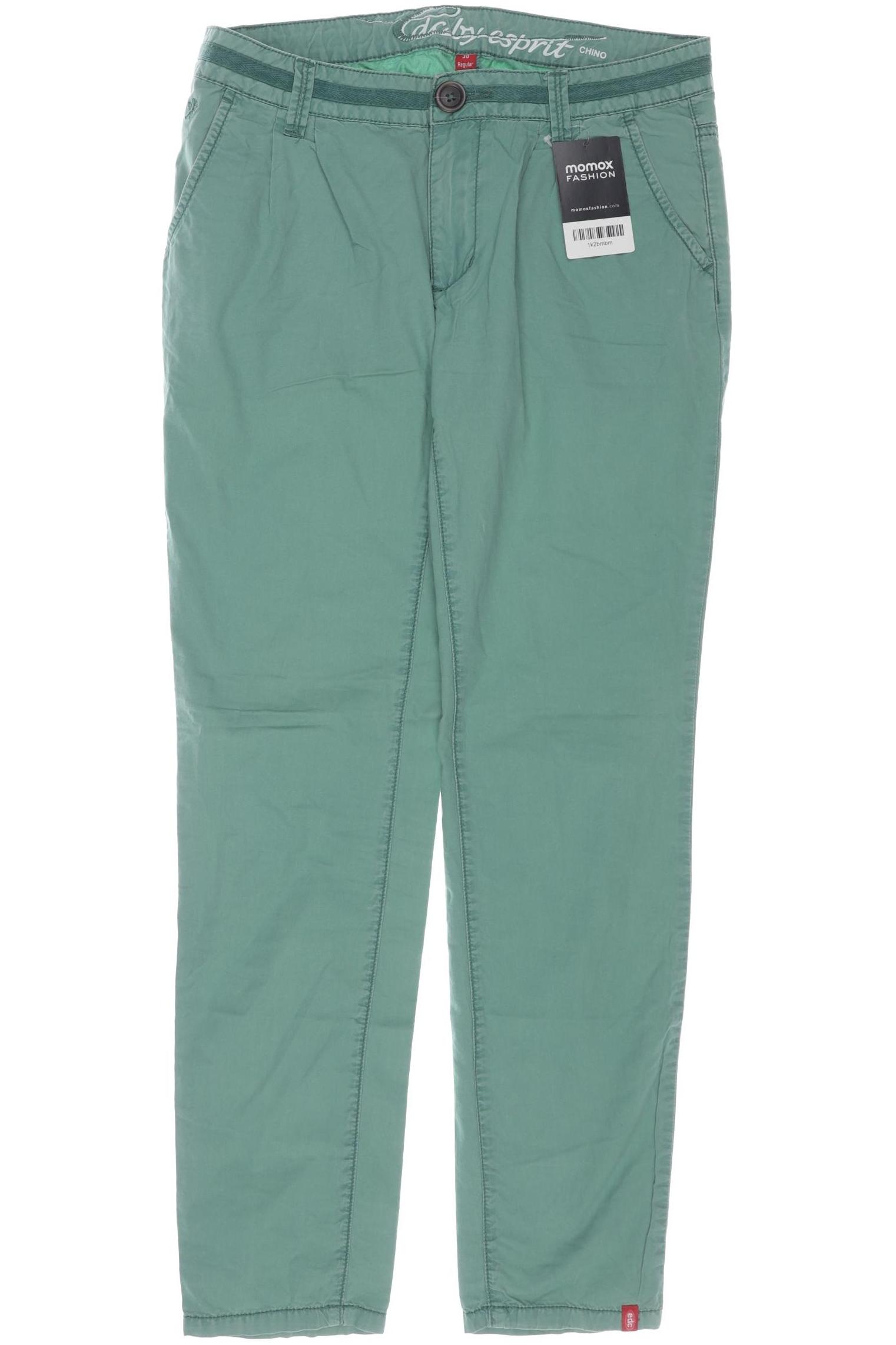 

edc by Esprit Damen Stoffhose, grün, Gr. 30