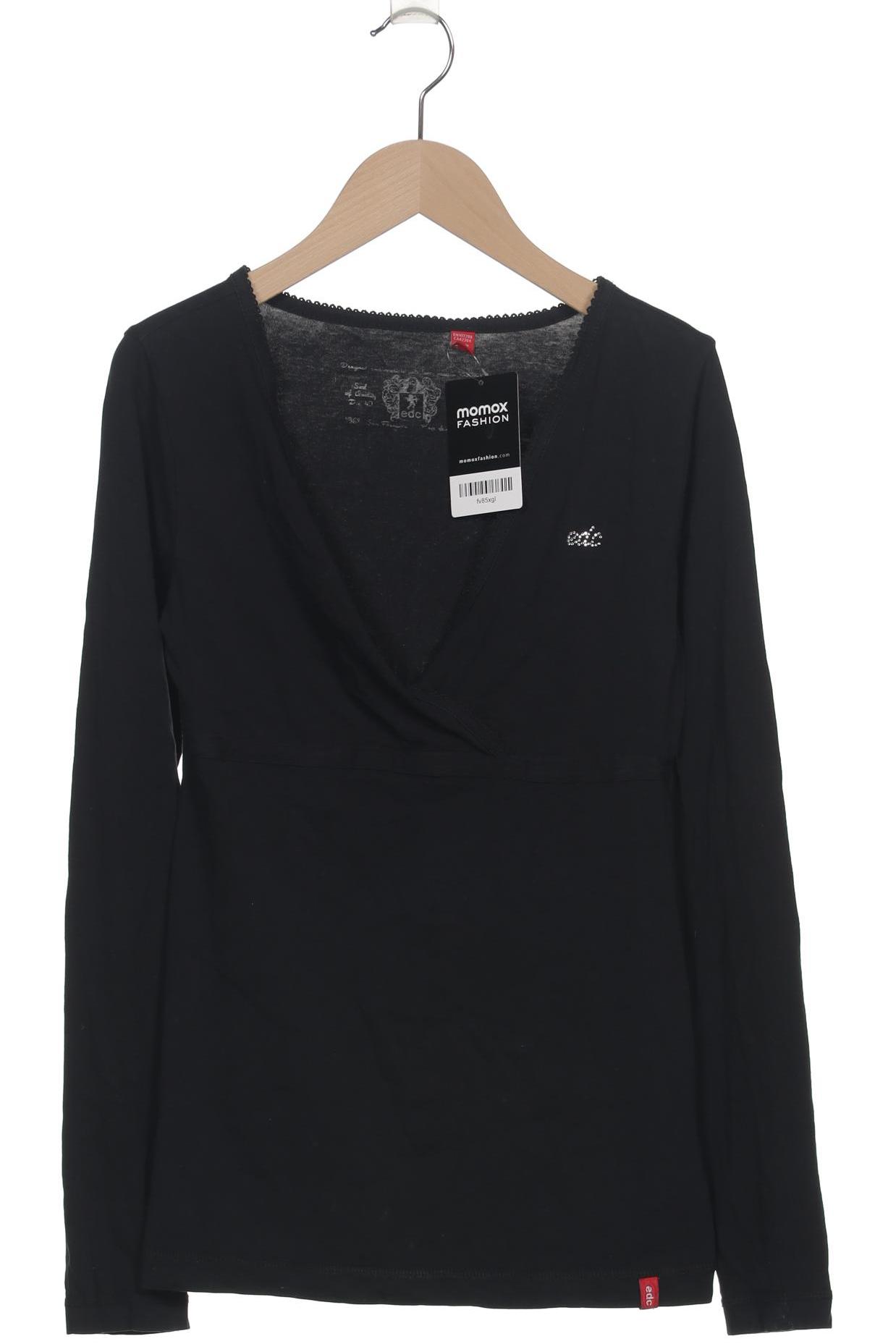 

edc by Esprit Damen Langarmshirt, schwarz, Gr. 36