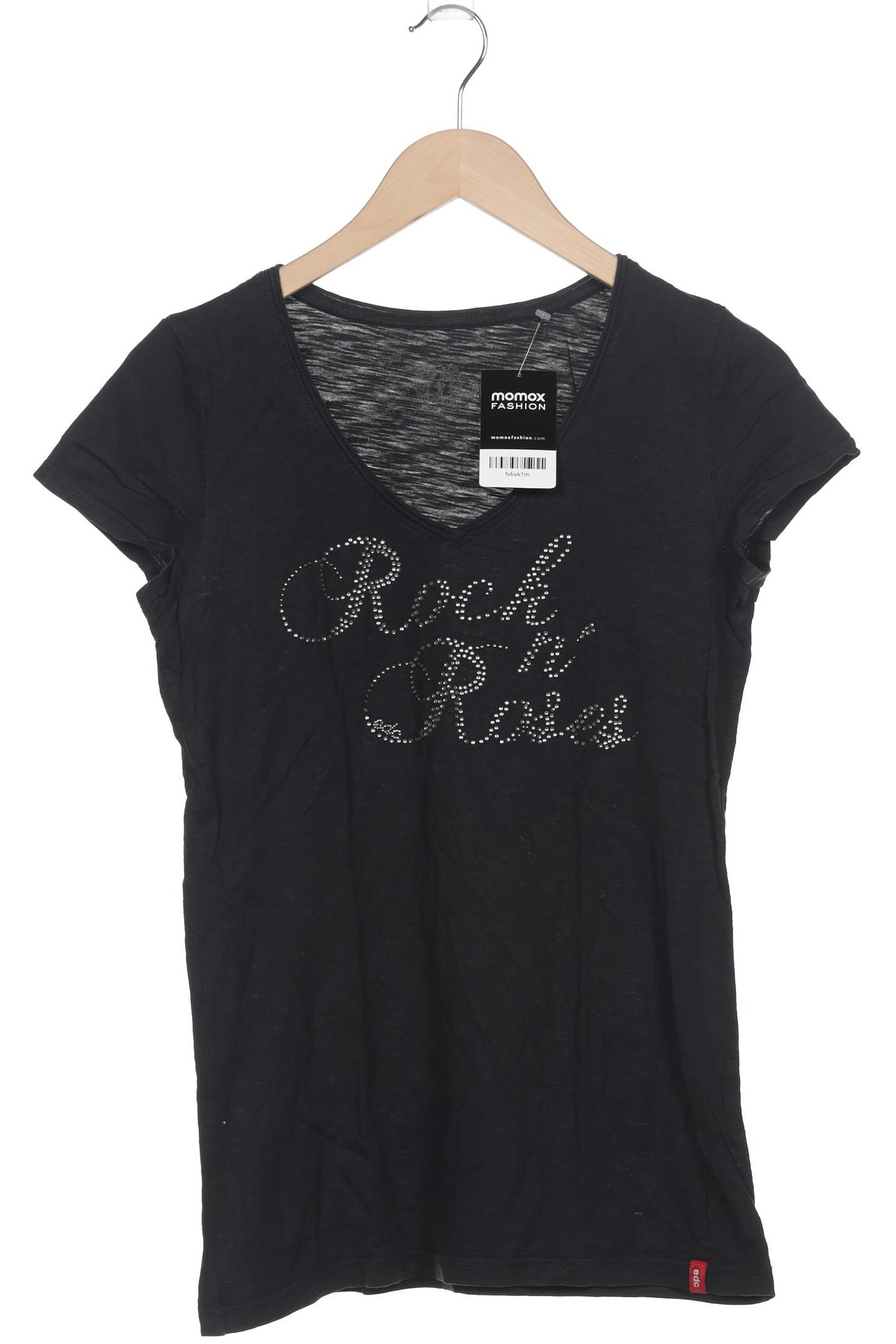 

edc by Esprit Damen T-Shirt, schwarz, Gr. 38