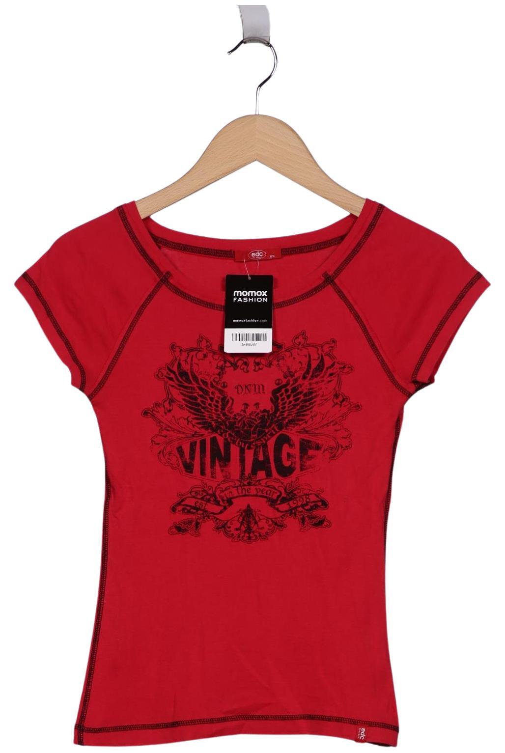 

edc by Esprit Damen T-Shirt, rot, Gr. 34