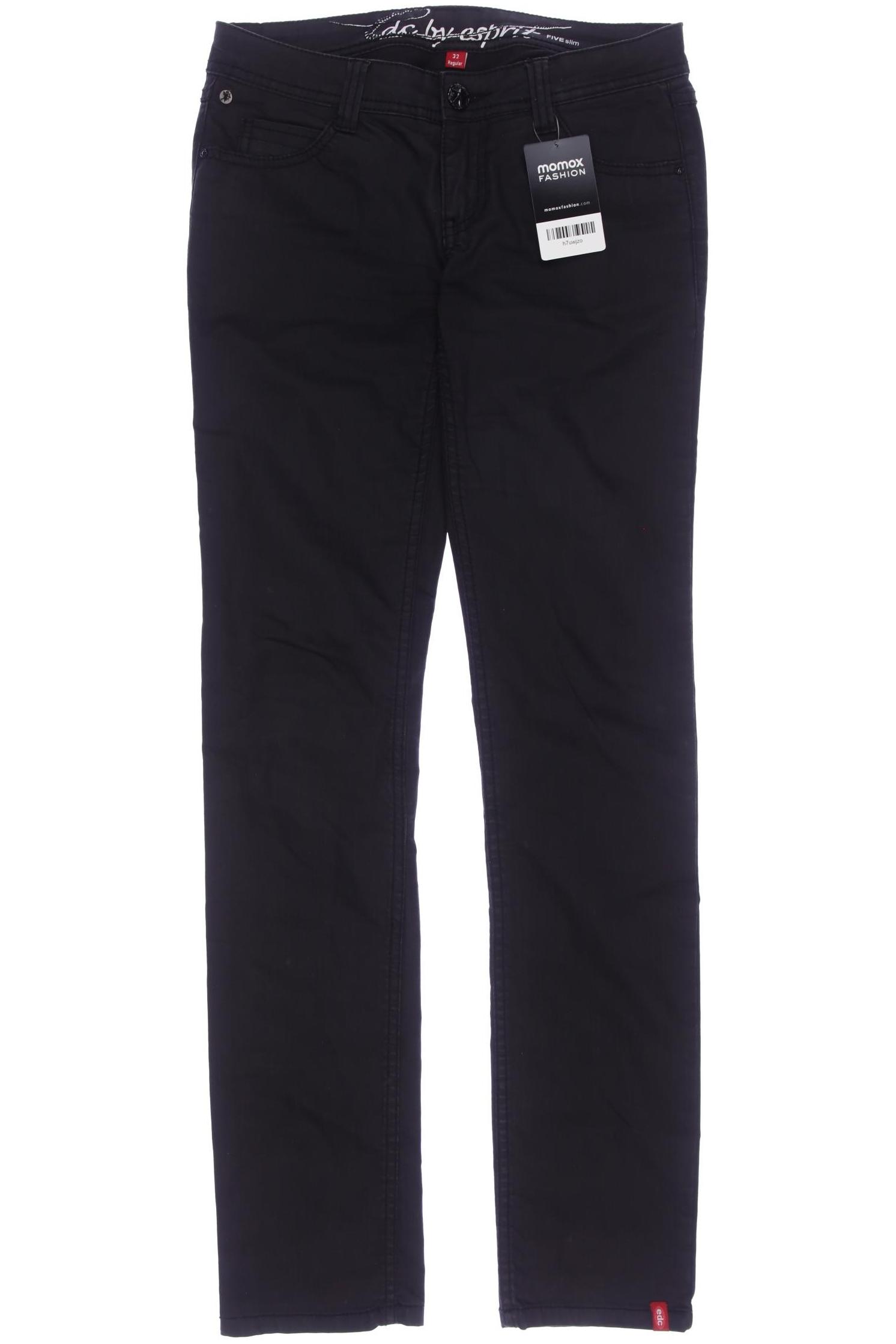 

edc by Esprit Damen Stoffhose, schwarz, Gr. 32