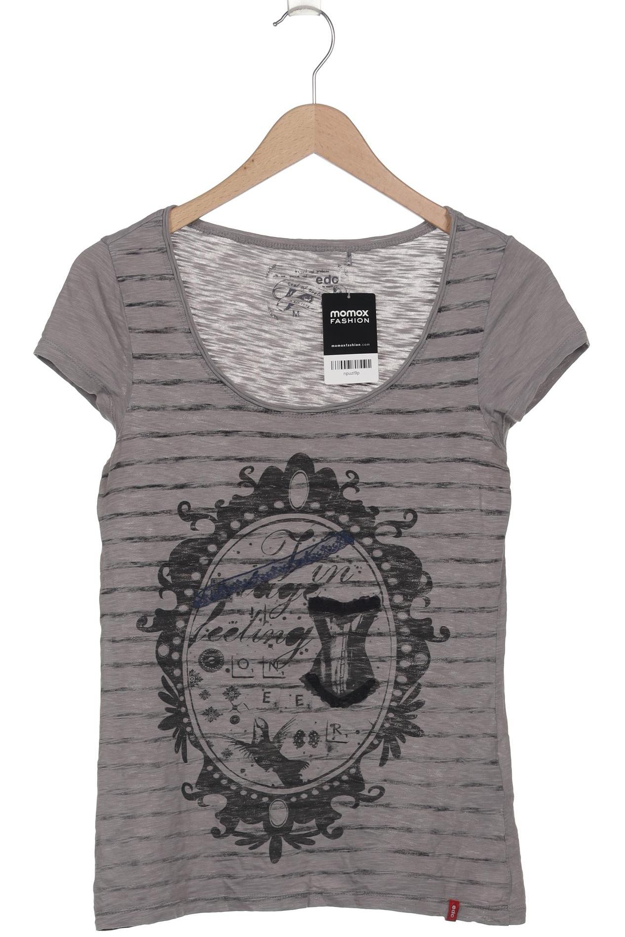 

edc by Esprit Damen T-Shirt, grau, Gr. 38
