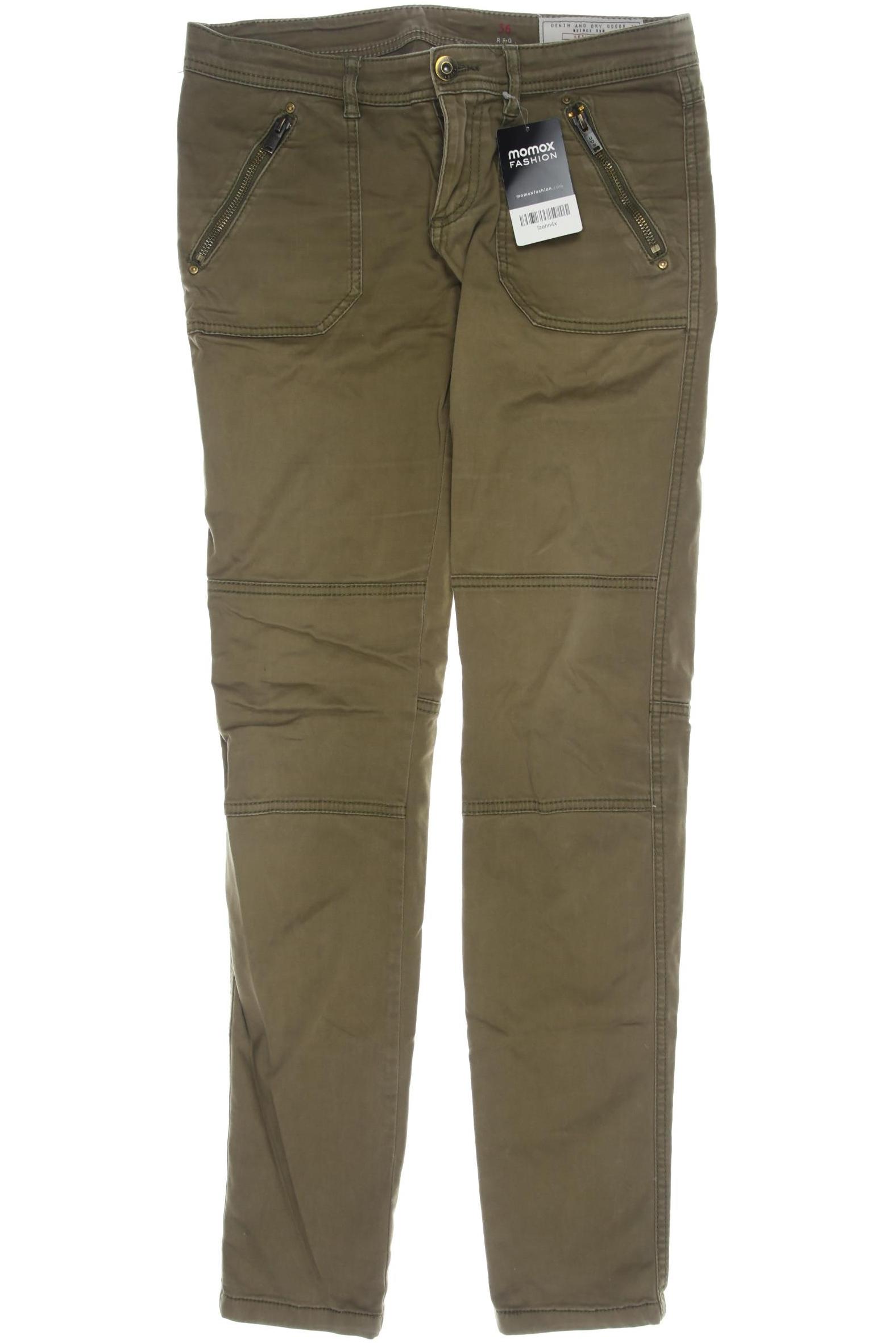 

edc by Esprit Damen Stoffhose, grün, Gr. 36