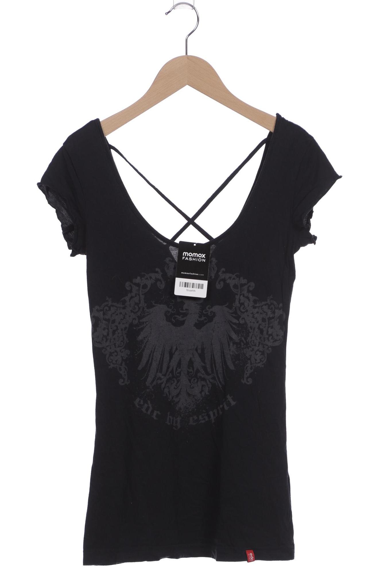 

edc by Esprit Damen T-Shirt, schwarz, Gr. 36