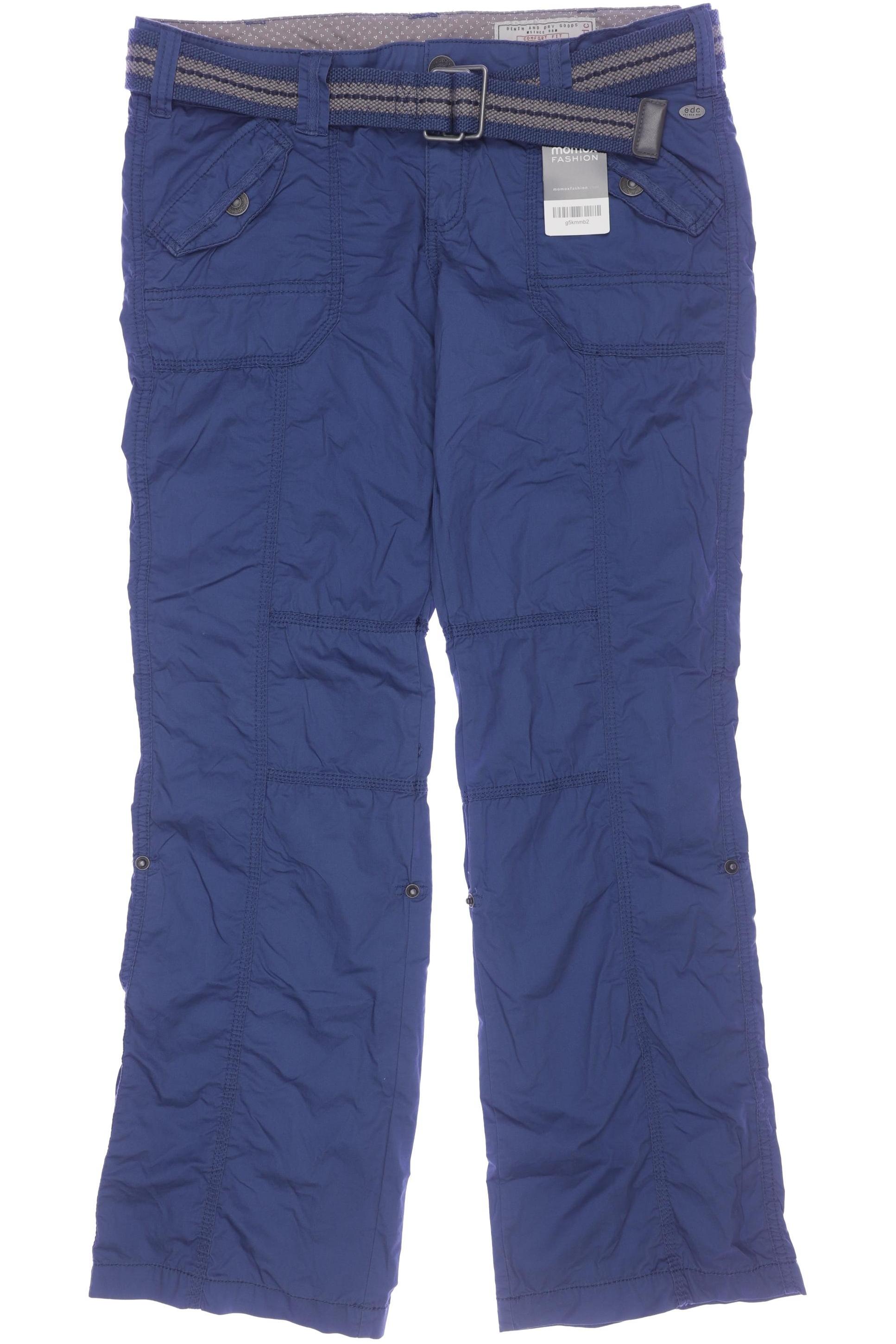 

edc by Esprit Damen Stoffhose, blau, Gr. 42