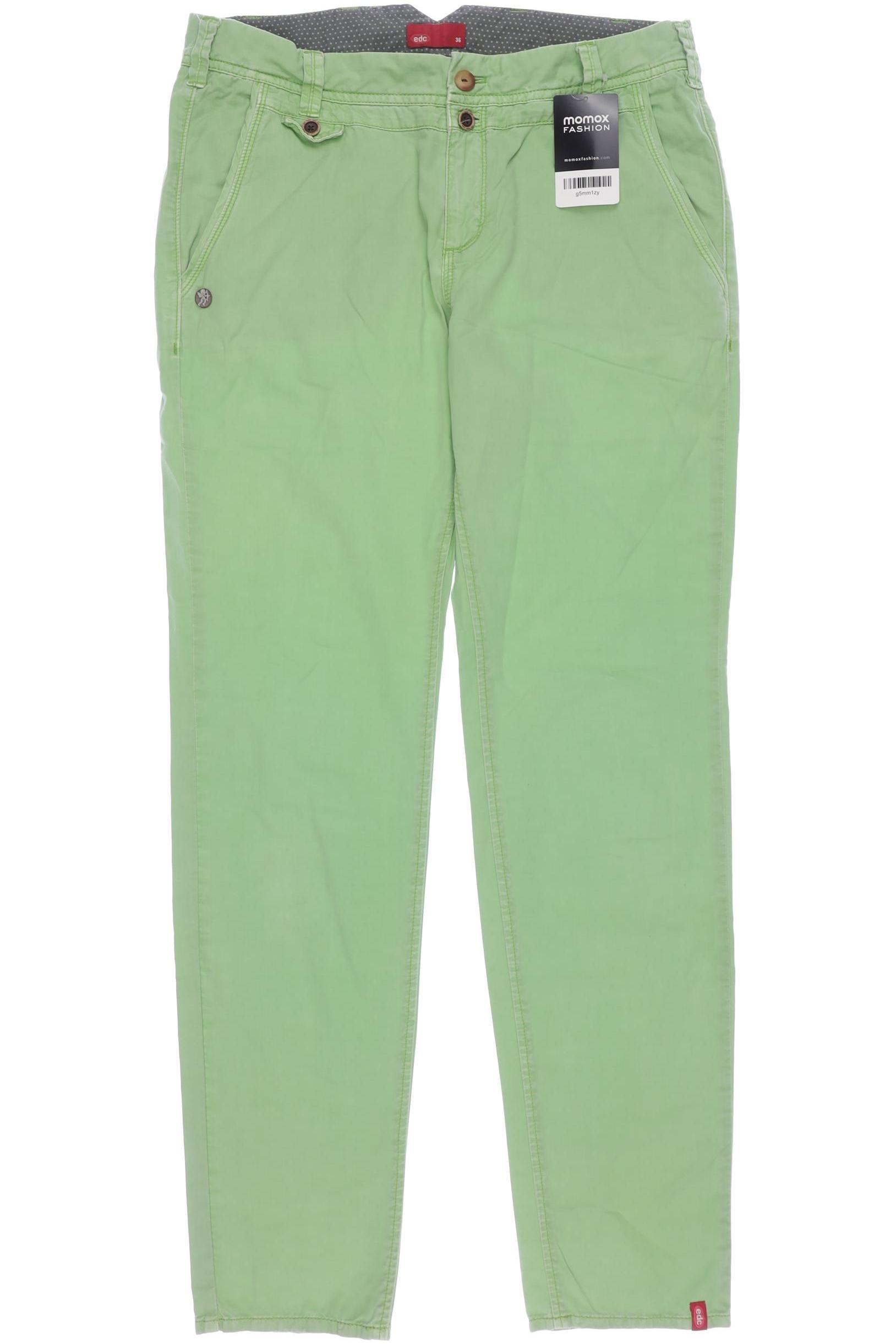 

edc by Esprit Damen Stoffhose, grün, Gr. 36
