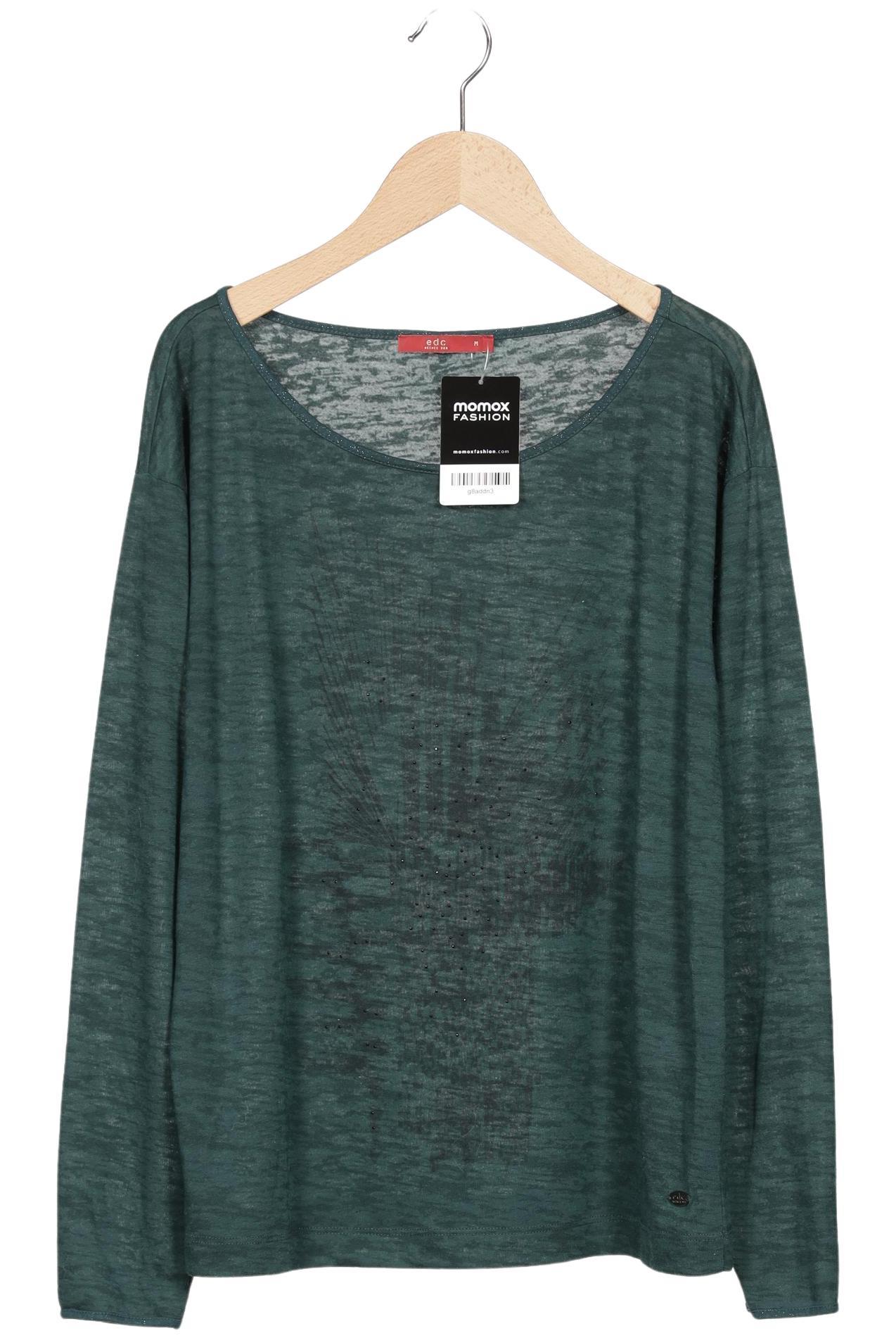 

edc by Esprit Damen Langarmshirt, grün, Gr. 38