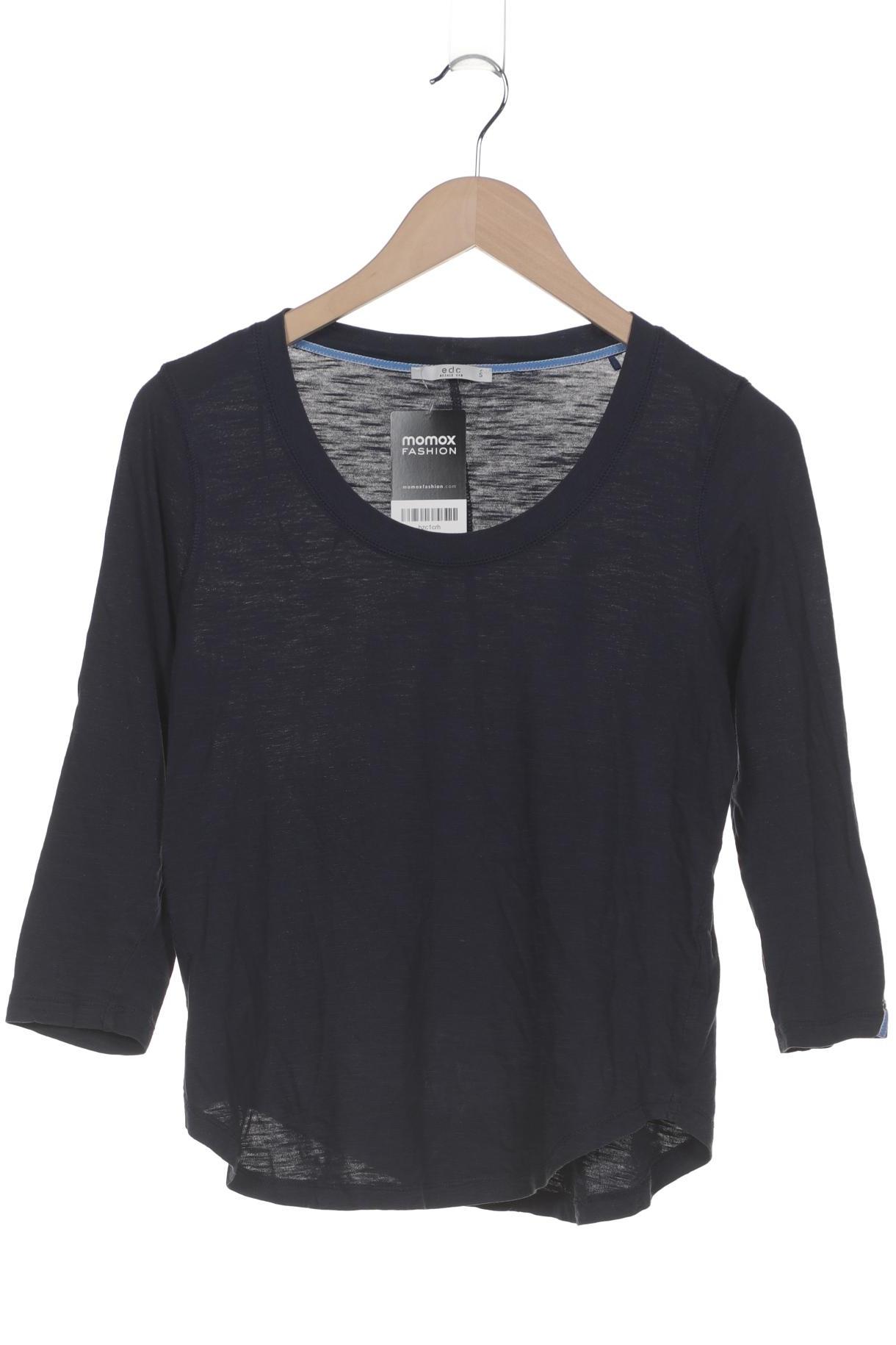 

edc by Esprit Damen Langarmshirt, marineblau, Gr. 36
