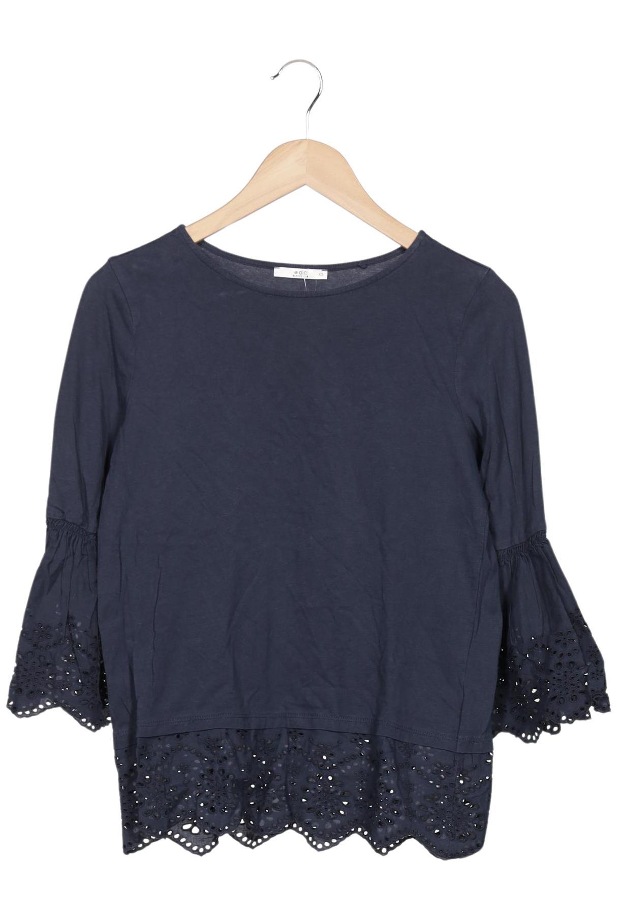 

edc by Esprit Damen Langarmshirt, marineblau, Gr. 34