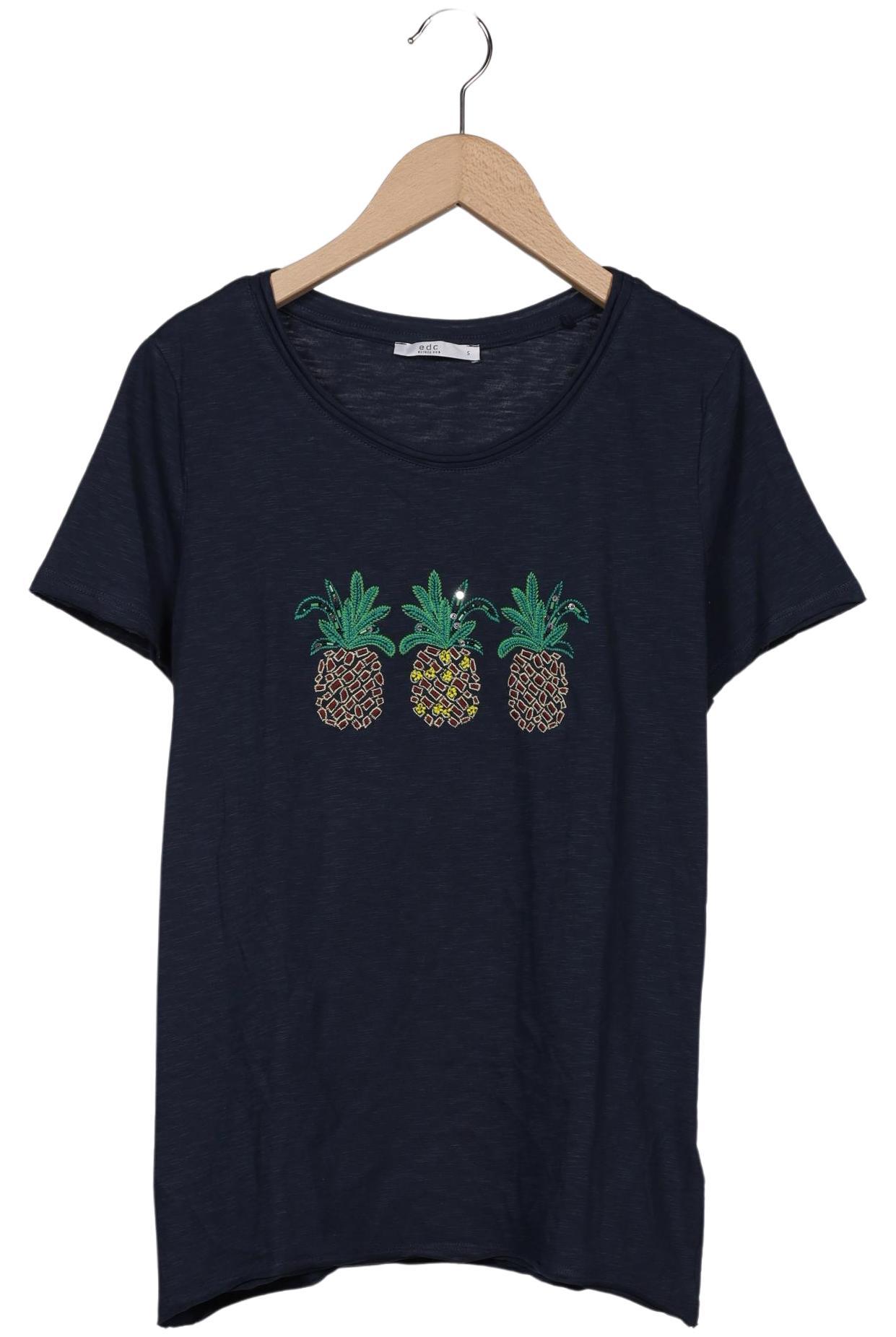 

edc by Esprit Damen T-Shirt, marineblau, Gr. 36