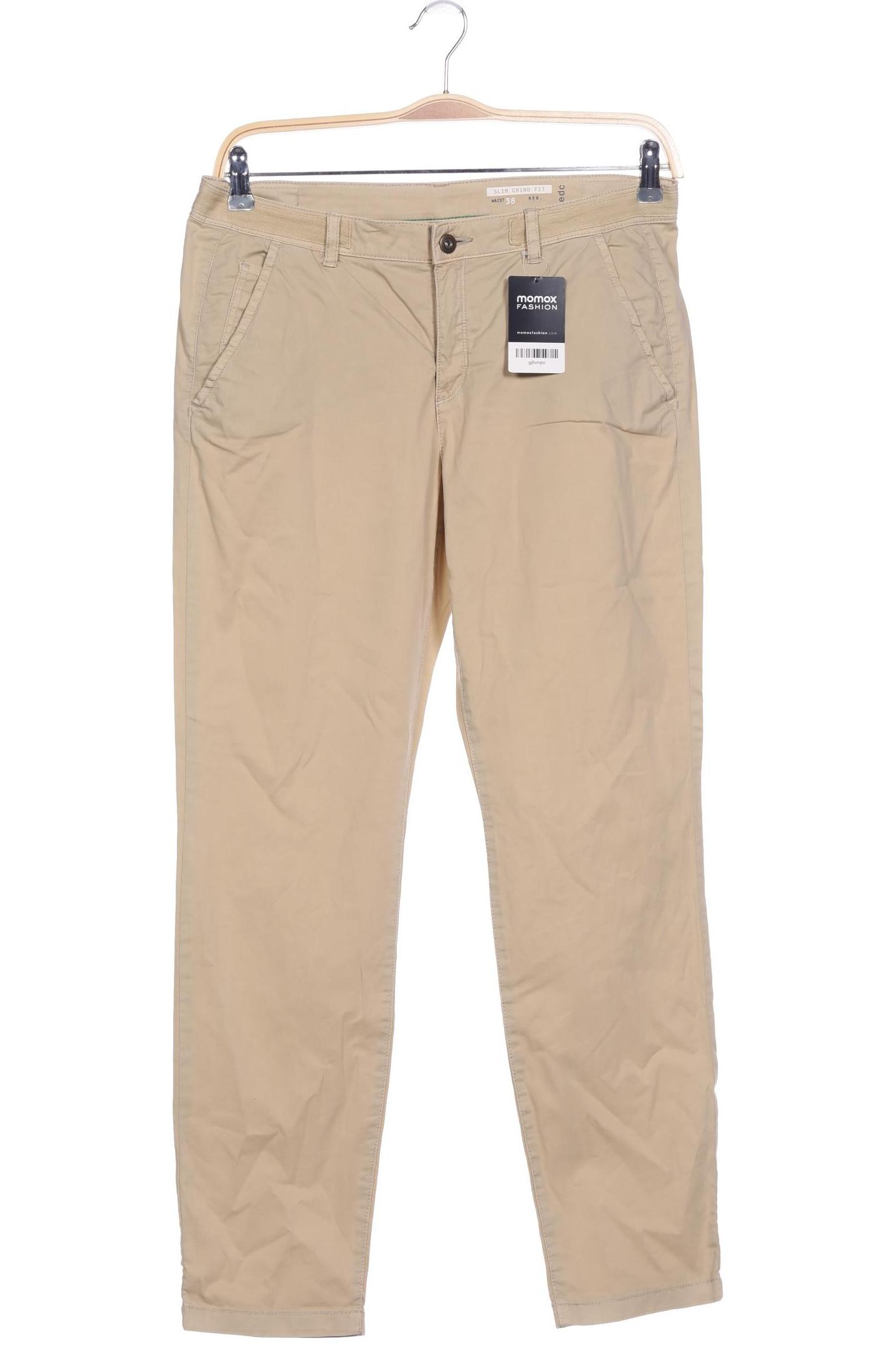 

edc by Esprit Damen Stoffhose, beige, Gr. 38