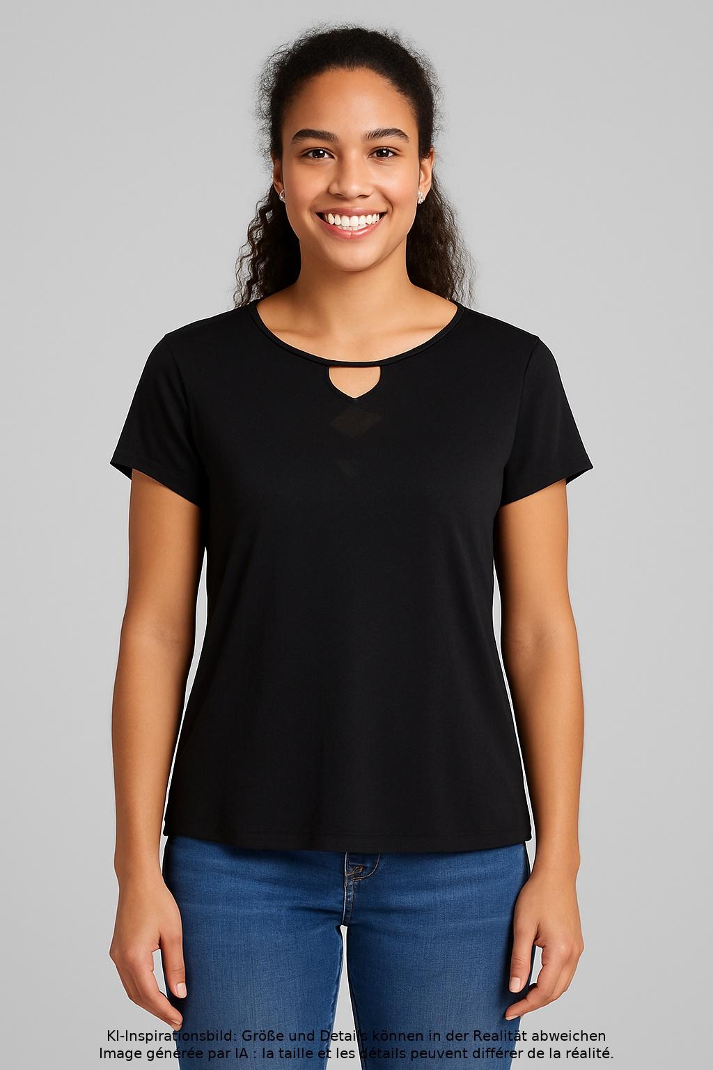 

edc by Esprit Damen T-Shirt, schwarz, Gr. 42