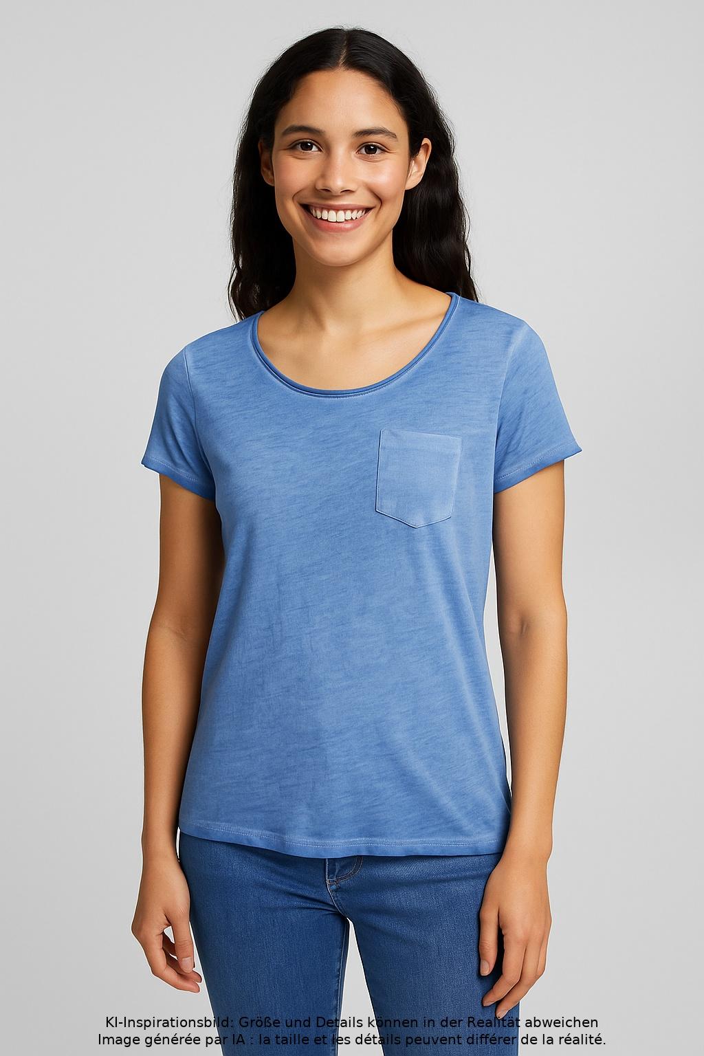 

edc by Esprit Damen T-Shirt, blau, Gr. 36