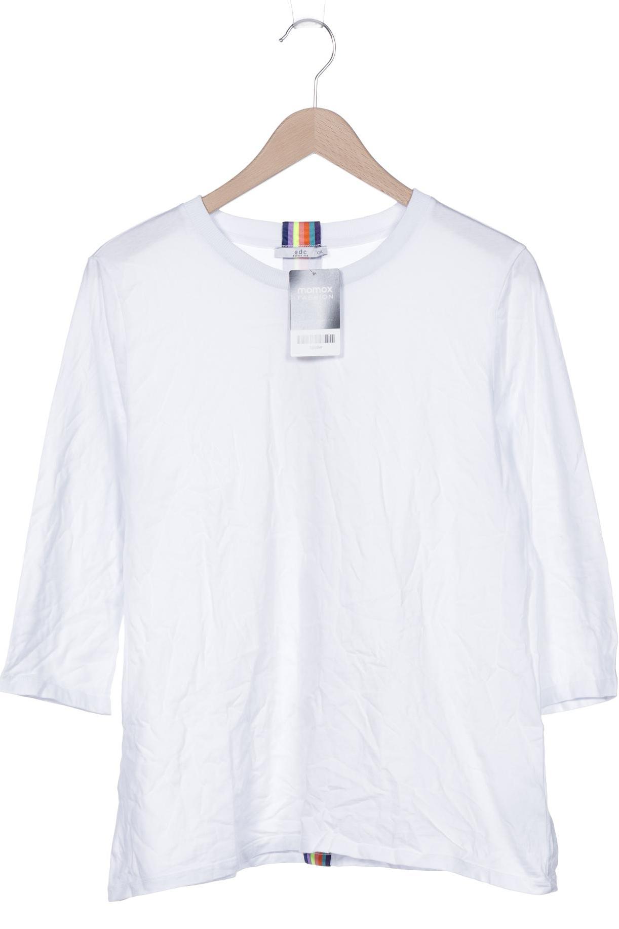

edc by Esprit Damen Langarmshirt, weiß, Gr. 46