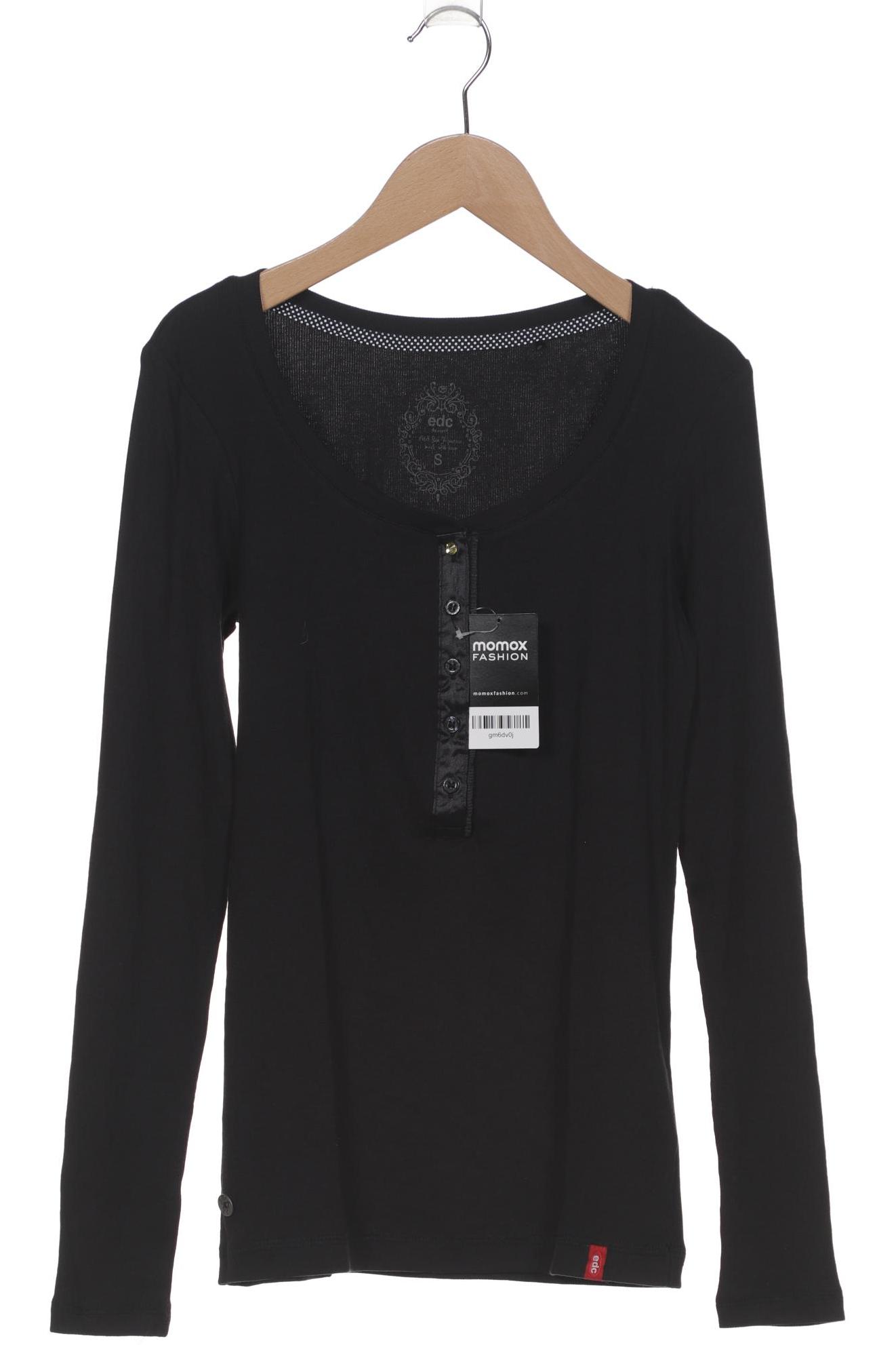 

edc by Esprit Damen Langarmshirt, schwarz, Gr. 36