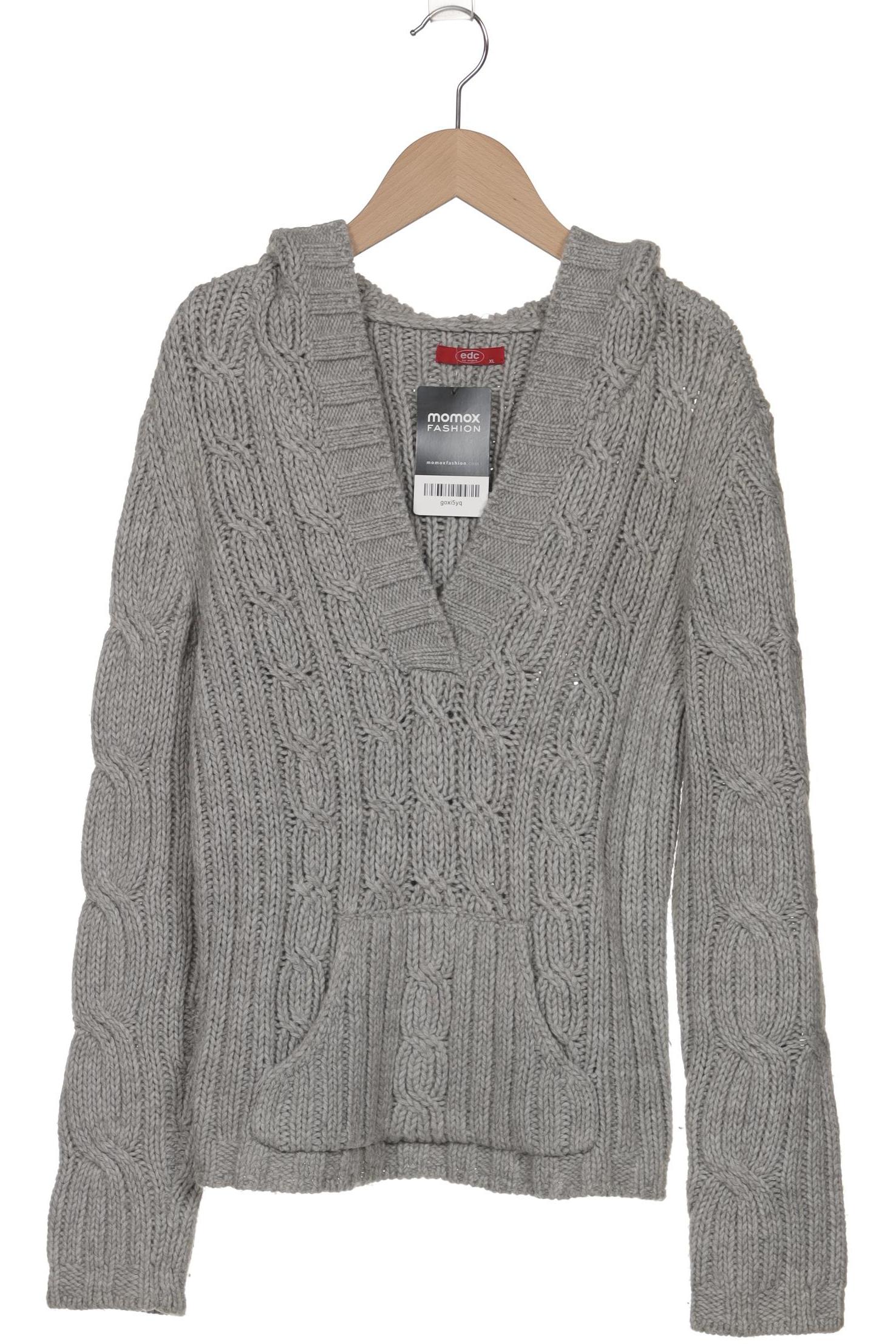

edc by Esprit Damen Kapuzenpullover, grau, Gr. 44