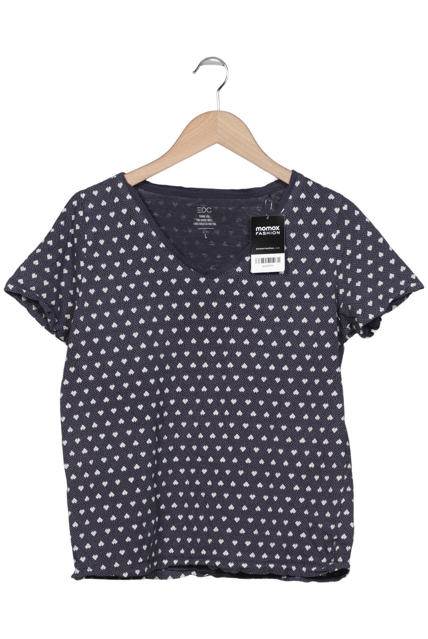 

edc by Esprit Damen T-Shirt, marineblau, Gr. 42