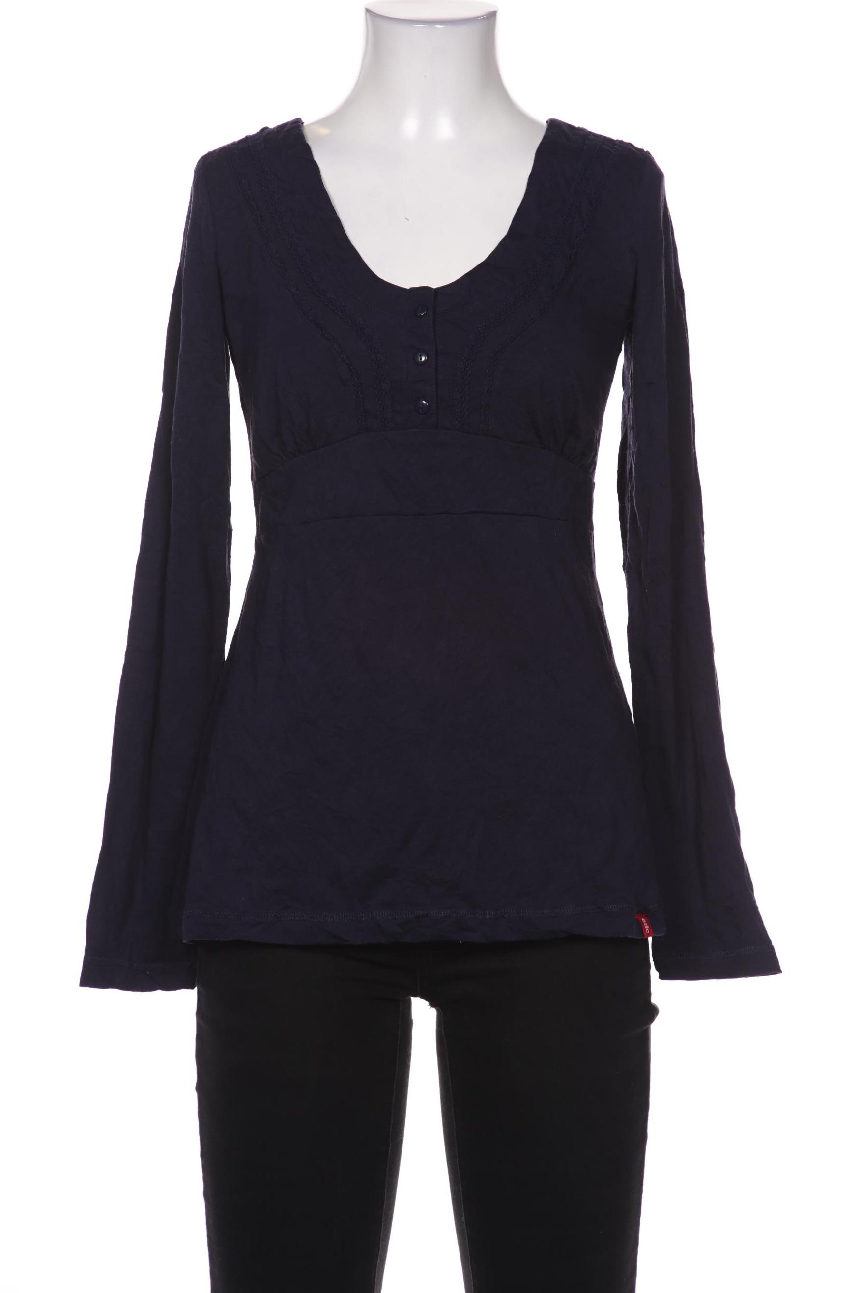 

edc by Esprit Damen Langarmshirt, marineblau, Gr. 34