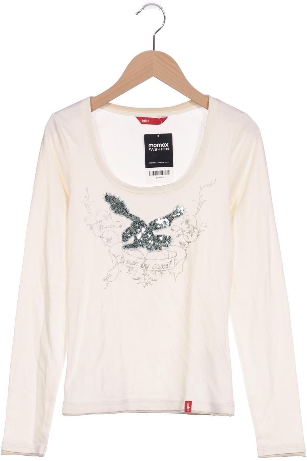 

edc by Esprit Damen Langarmshirt, cremeweiß, Gr. 36