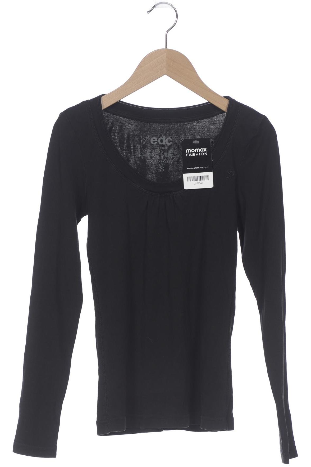 

edc by Esprit Damen Langarmshirt, schwarz, Gr. 36