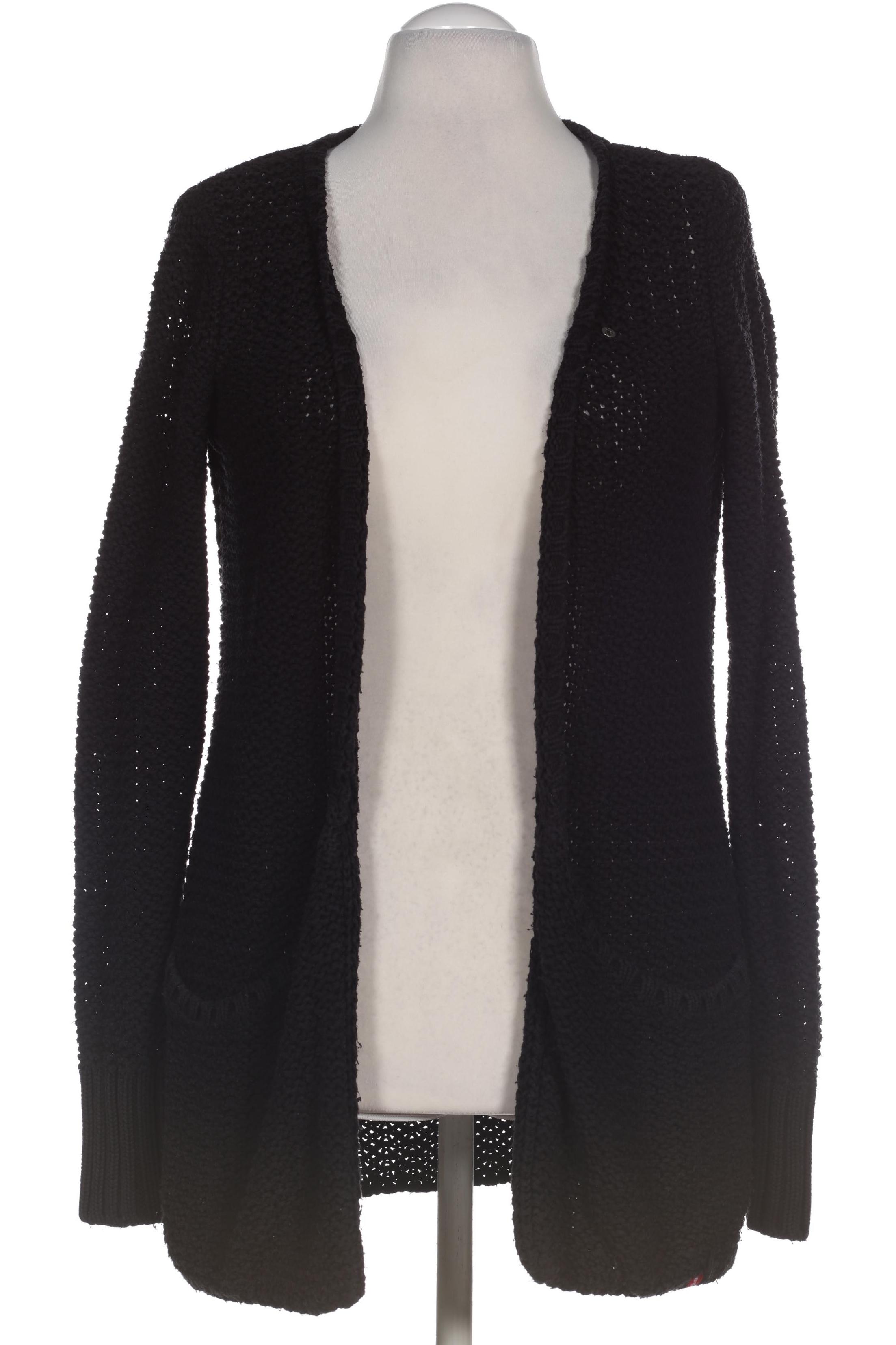 

edc by Esprit Damen Strickjacke, schwarz, Gr. 38
