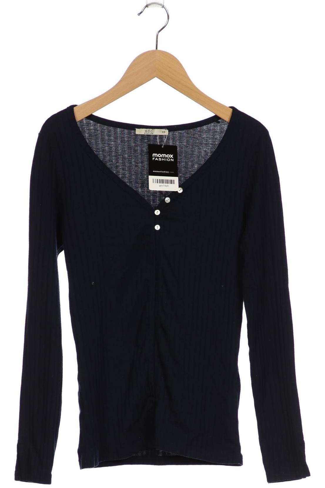 

edc by Esprit Damen Langarmshirt, marineblau, Gr. 34