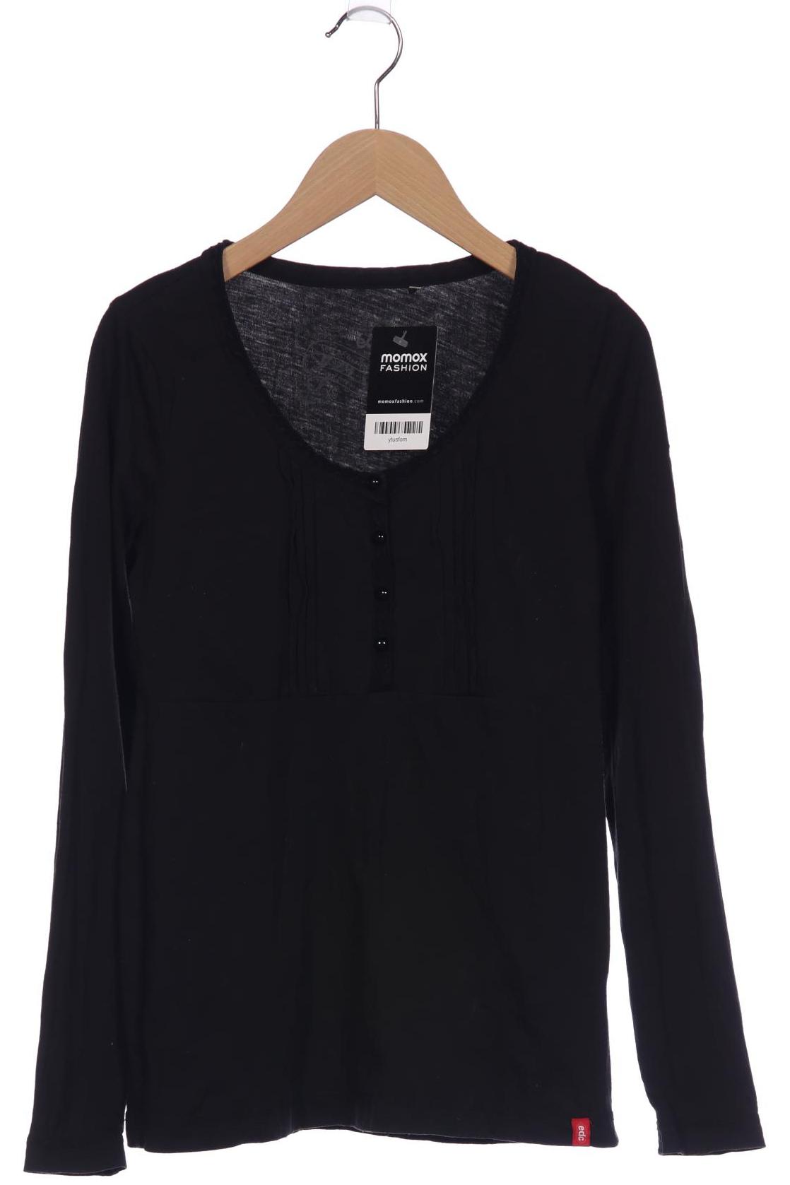 

edc by Esprit Damen Langarmshirt, schwarz, Gr. 34