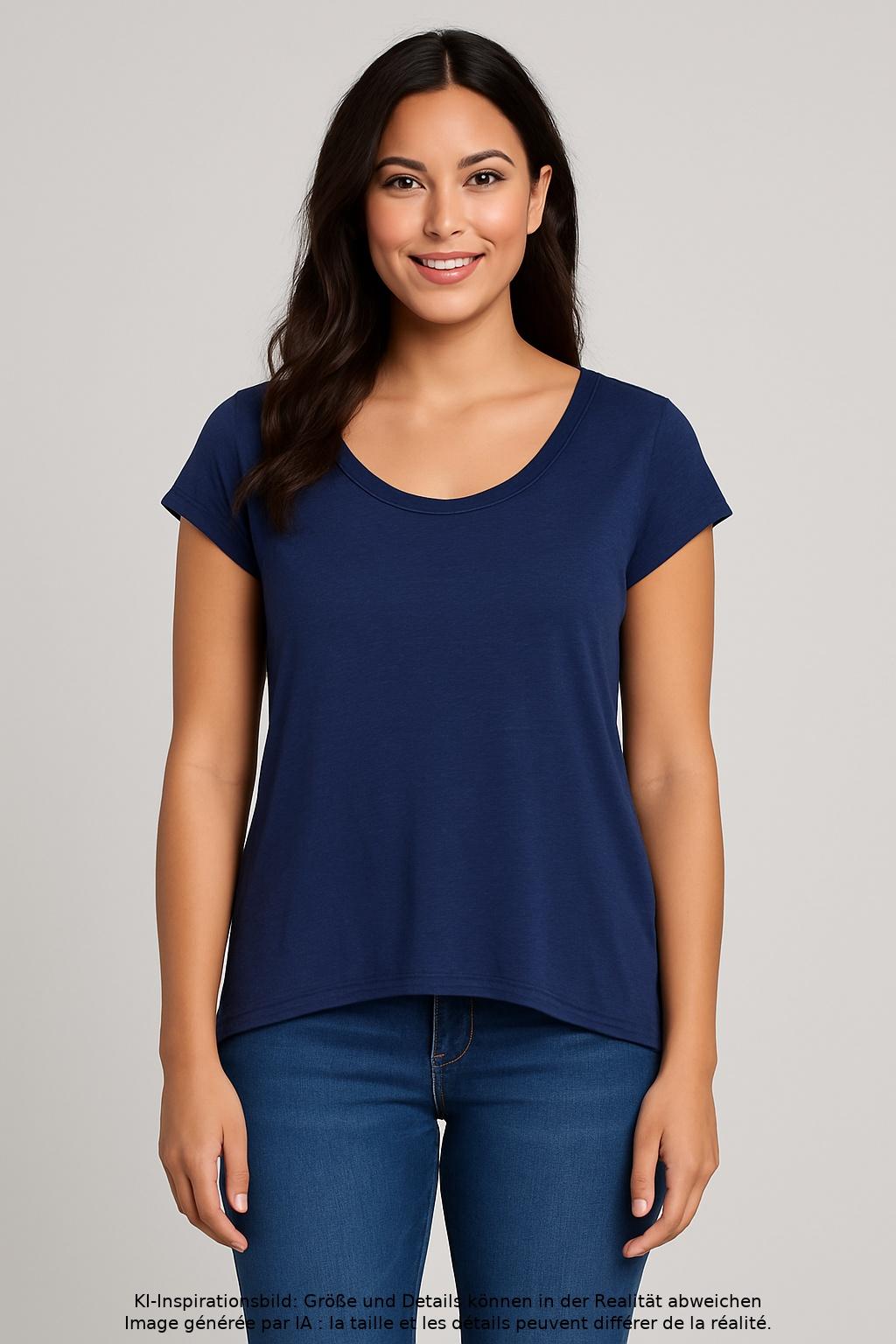 

edc by Esprit Damen T-Shirt, marineblau, Gr. 36