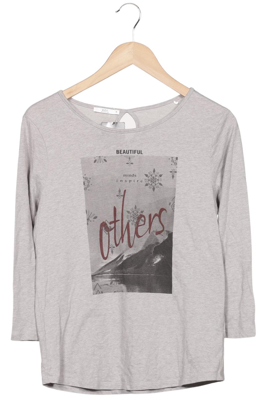 

edc by Esprit Damen Langarmshirt, grau, Gr. 38