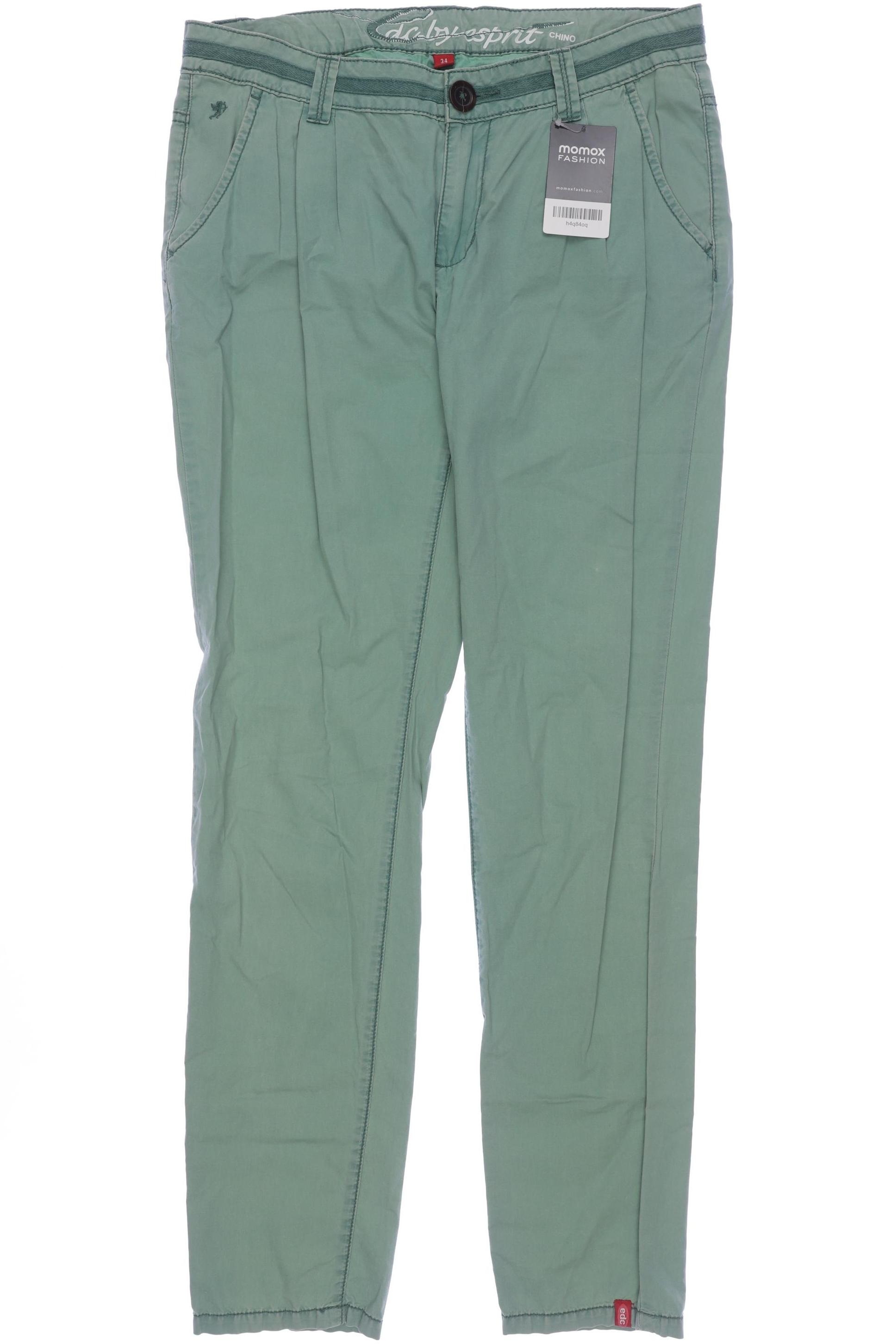 

edc by Esprit Damen Stoffhose, grün, Gr. 34
