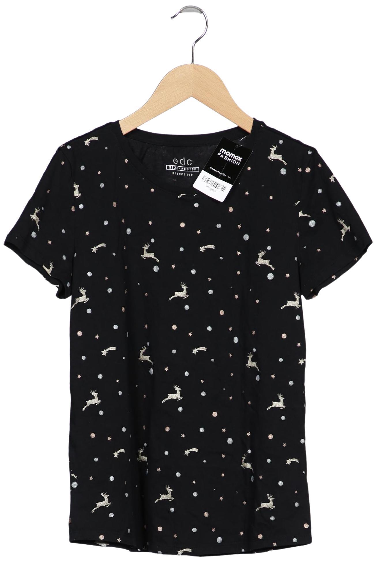 

edc by Esprit Damen T-Shirt, schwarz, Gr. 38