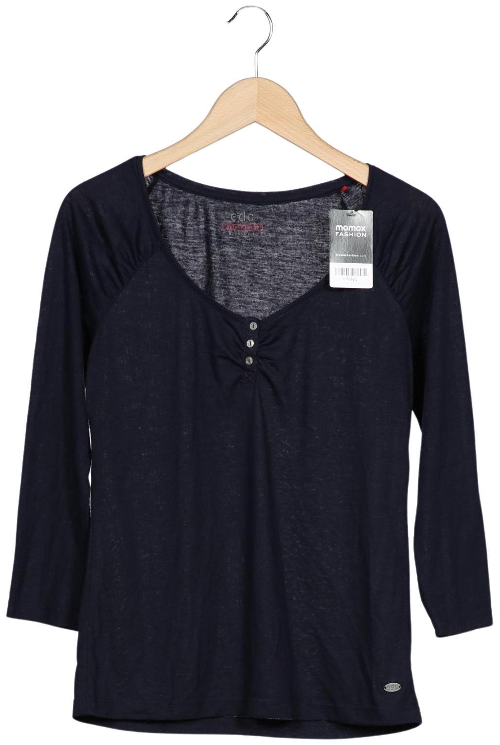 

edc by Esprit Damen Langarmshirt, marineblau, Gr. 38